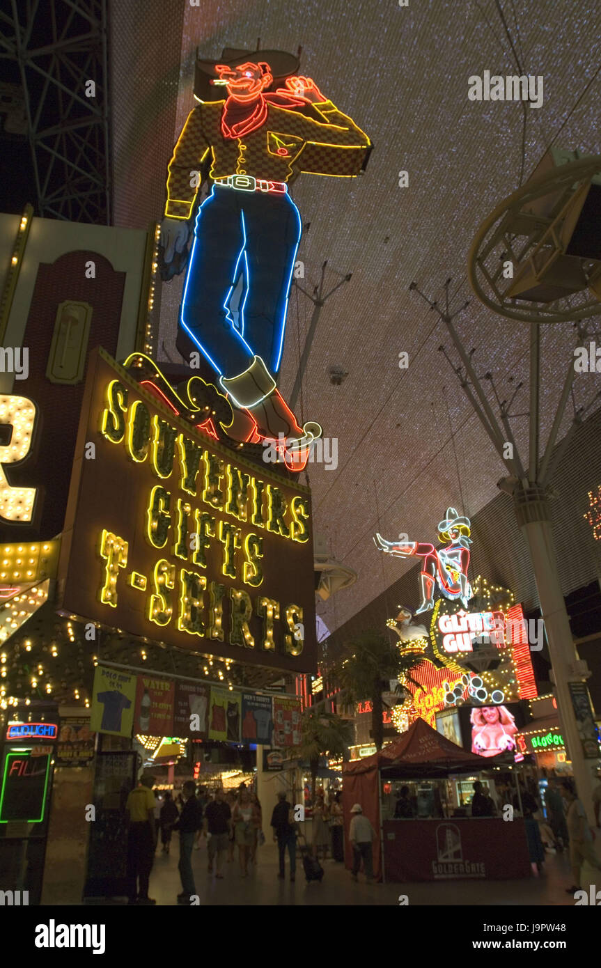 Les USA, Nevada, Las Vegas Fremont Street,club, néons, Banque D'Images