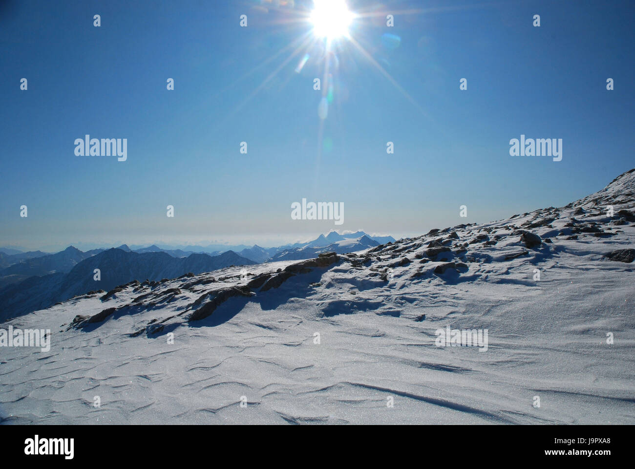 L'Autriche, Tyrol Ötztal,ski,Rettenbachgletscher,hiver,,lumière arrière, Banque D'Images