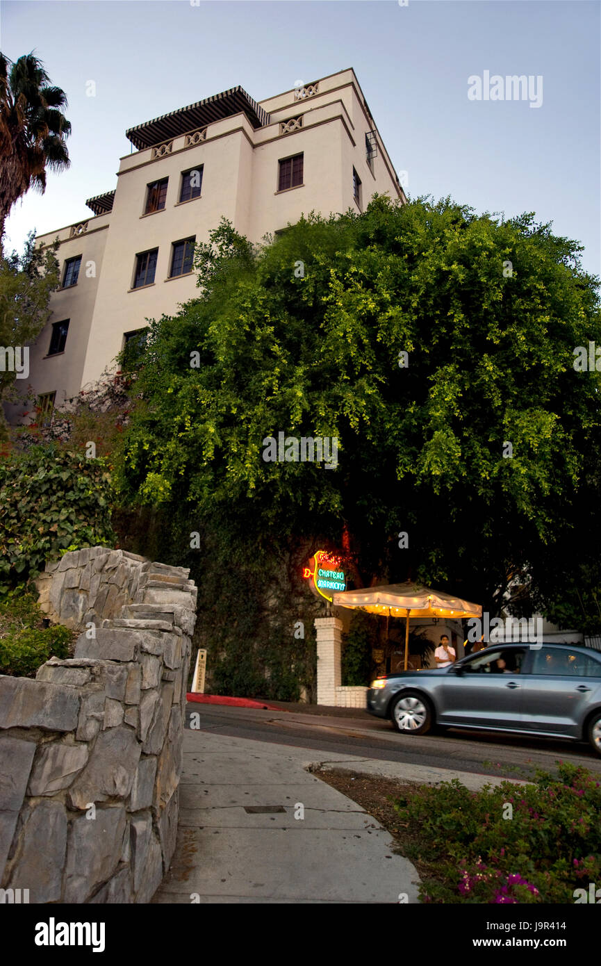 Le légendaire Chateau Marmont Hotel sur le Sunset Strip à Los Angeles, CA Banque D'Images