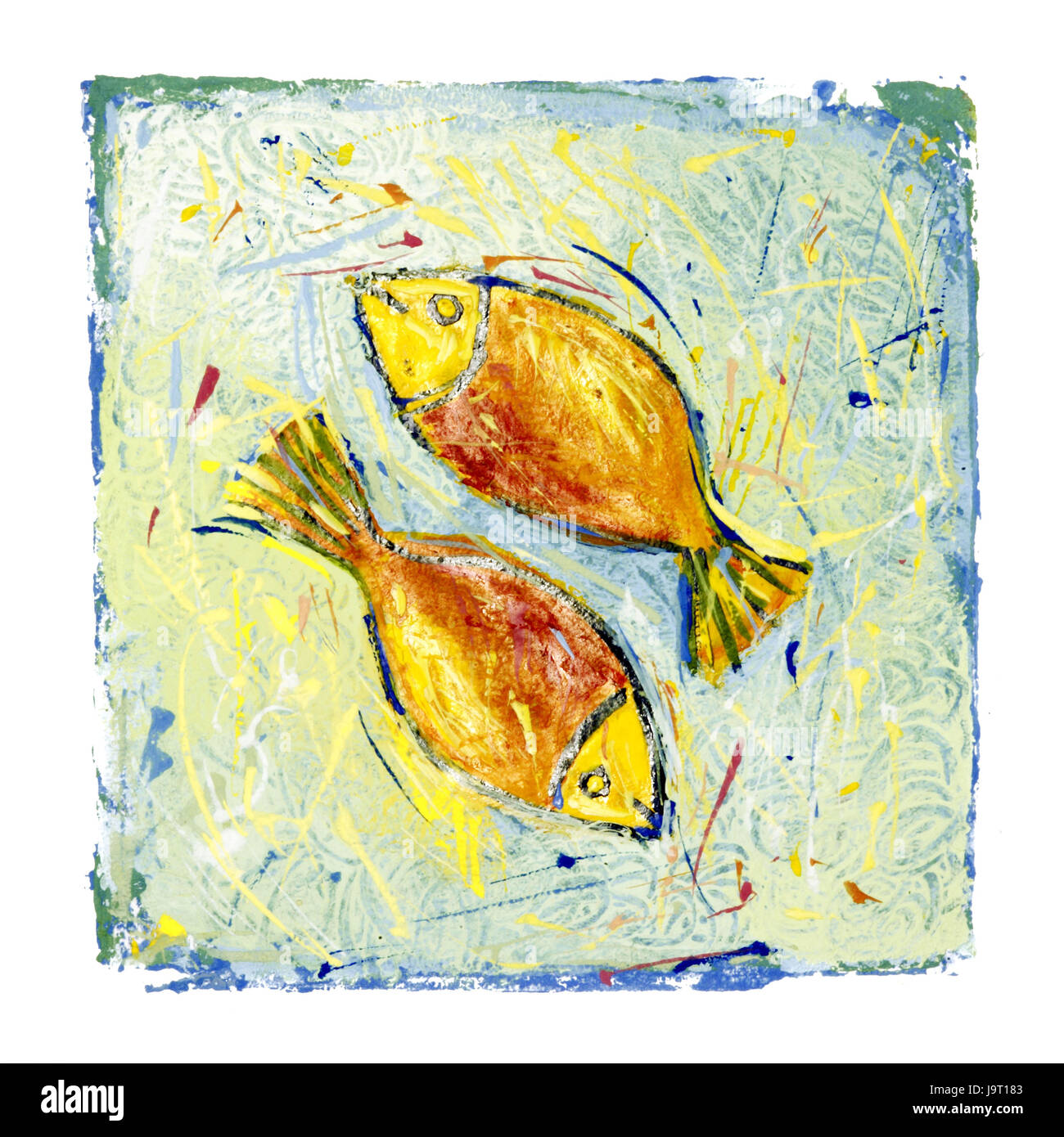 Horoscope,Peinture,dessin,Stern de poissons, Banque D'Images