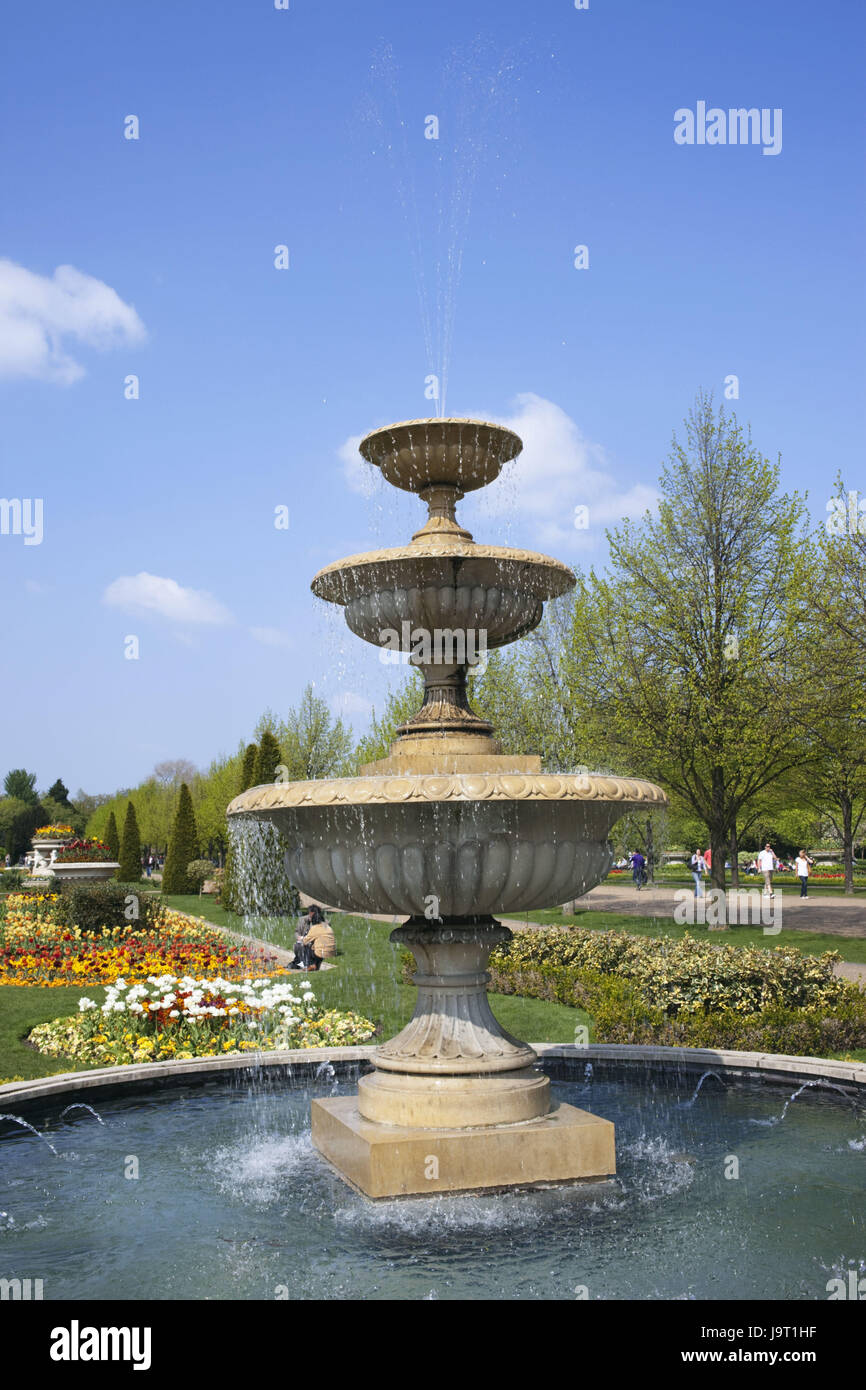 Grande-Bretagne,Angleterre,Londres,Regents Park avenue,cuisiner,dent,fleurs,fontaine,sentier touristique, Banque D'Images