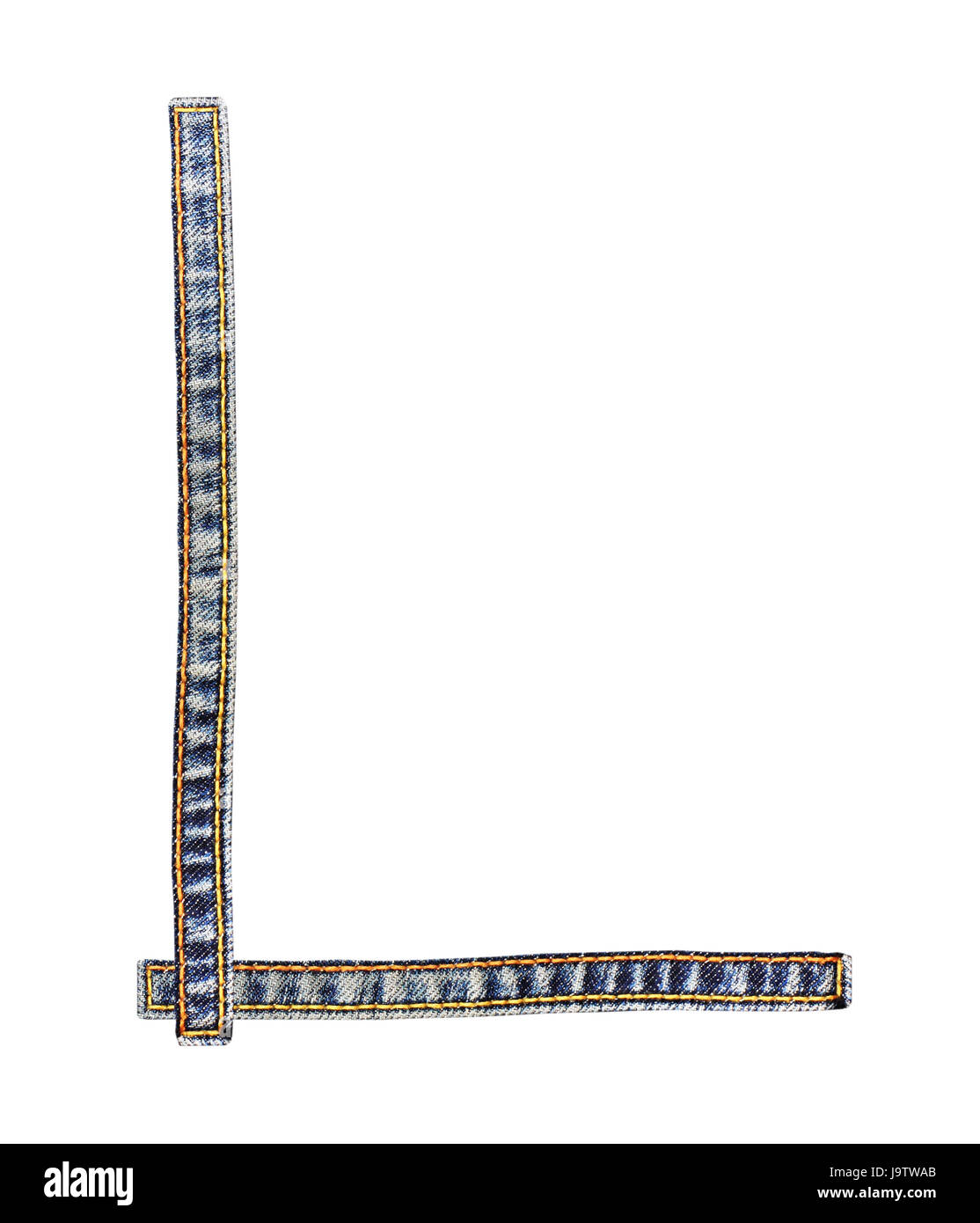 Lettre de l'alphabet jeans isolé sur fond blanc Banque D'Images