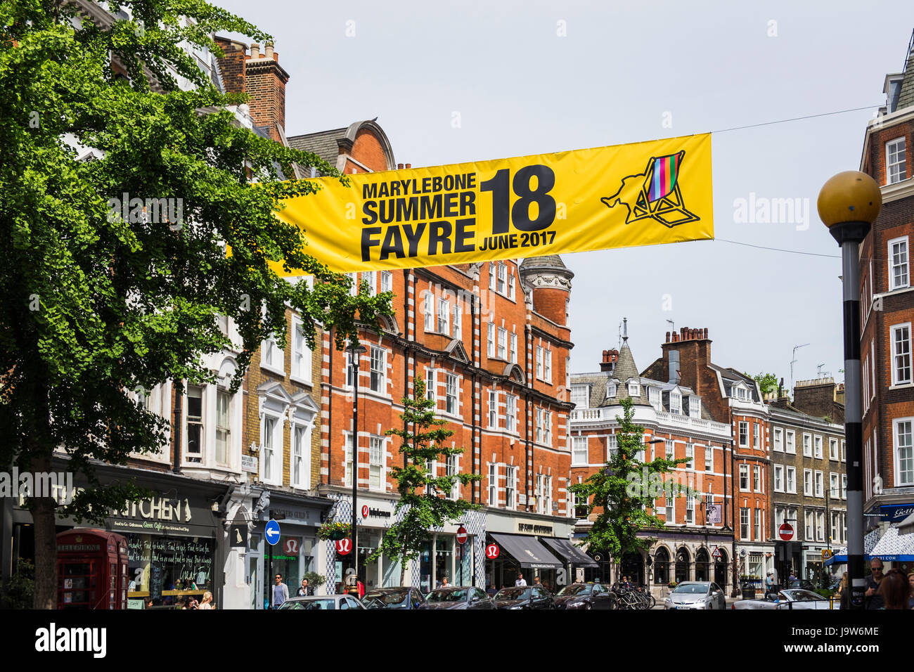 Marylebone High Street, City of Westminster, London, Angleterre, Royaume-Uni Banque D'Images