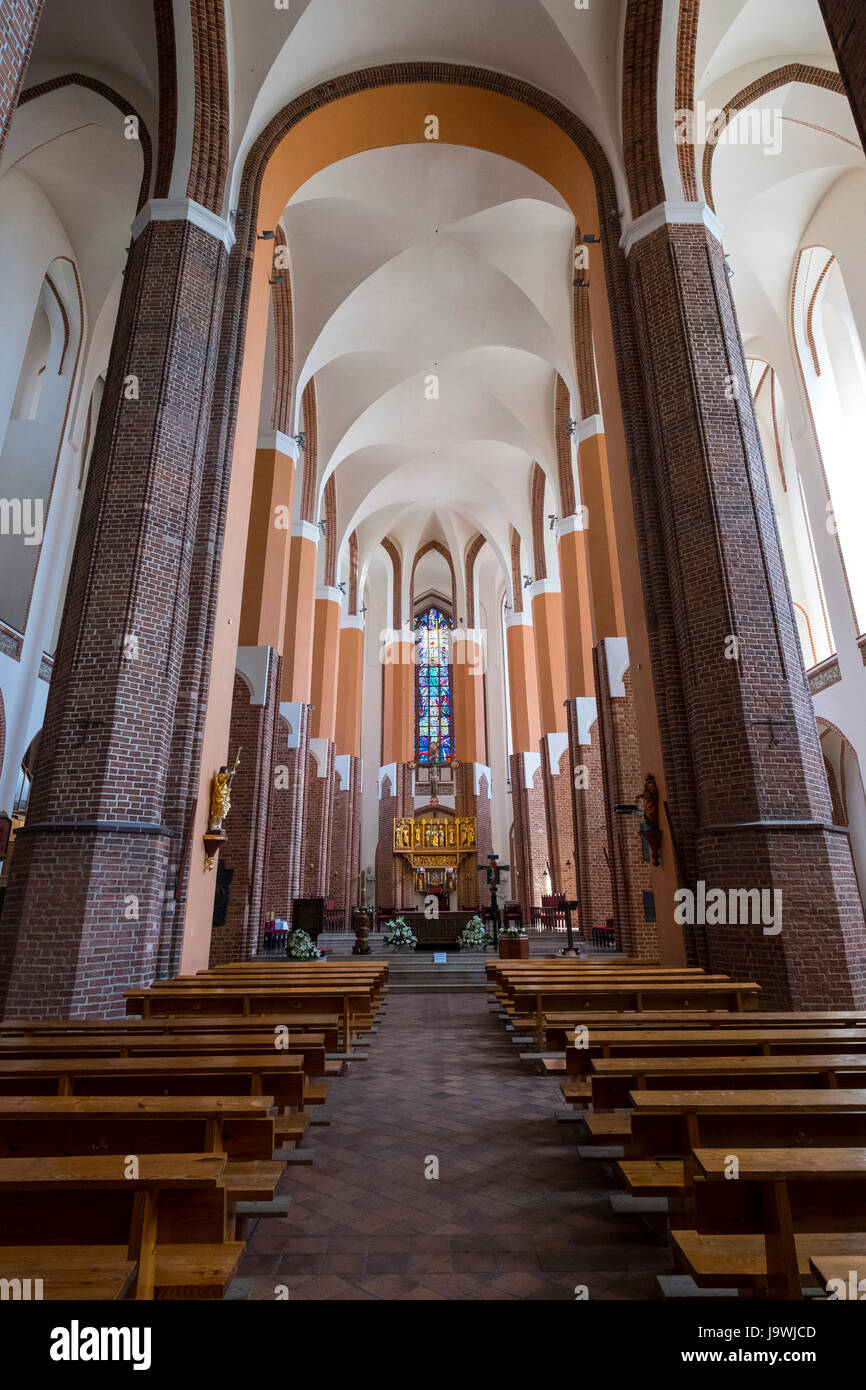 Intérieur de Cathédrale Basilique de Saint-jacques l'Apôtre à Szczecin, Pologne. Banque D'Images