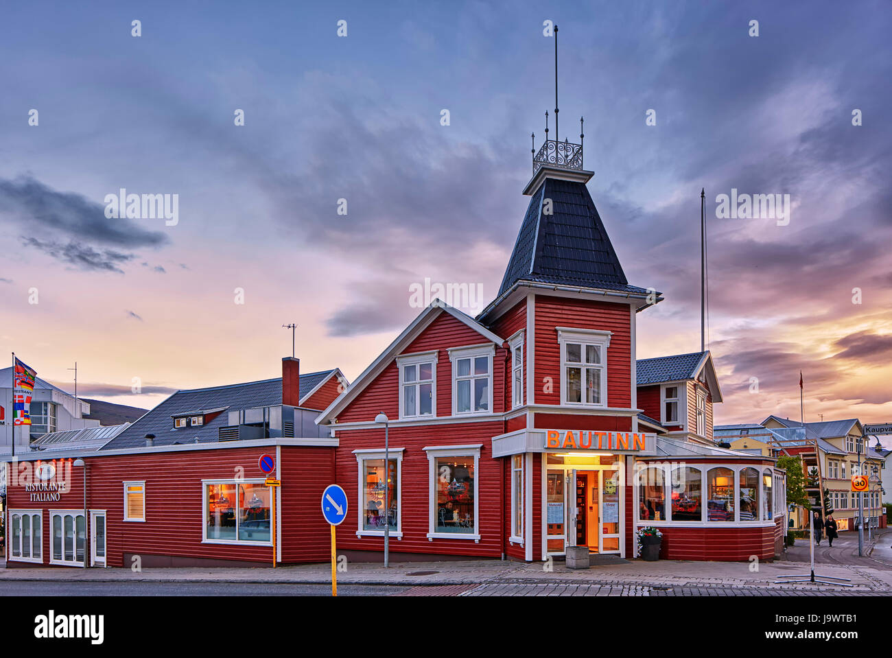 Restorant Bautinn, Akureyri, Islande Banque D'Images