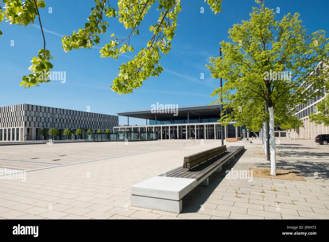 Vue de Berlin Brandenburg déserte Willi-Brandt non achevé Terminal de l'aéroport et 7 ans de retard à Berlin Allemagne Banque D'Images