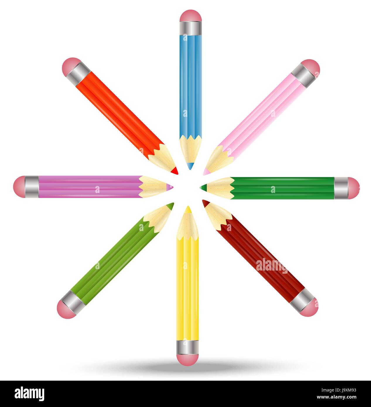 De crayons sont sur un fond blanc, vector illustration Illustration de Vecteur