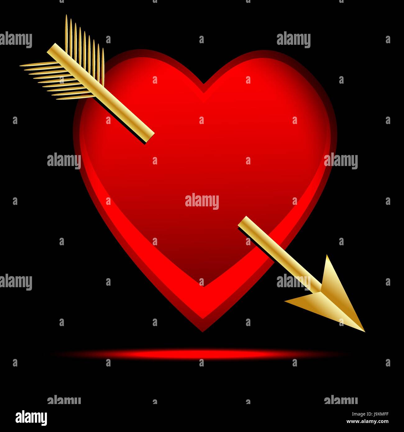 Cœur percé d'une flèche, à la poste le jour de la saint Valentin,vector illustration Illustration de Vecteur