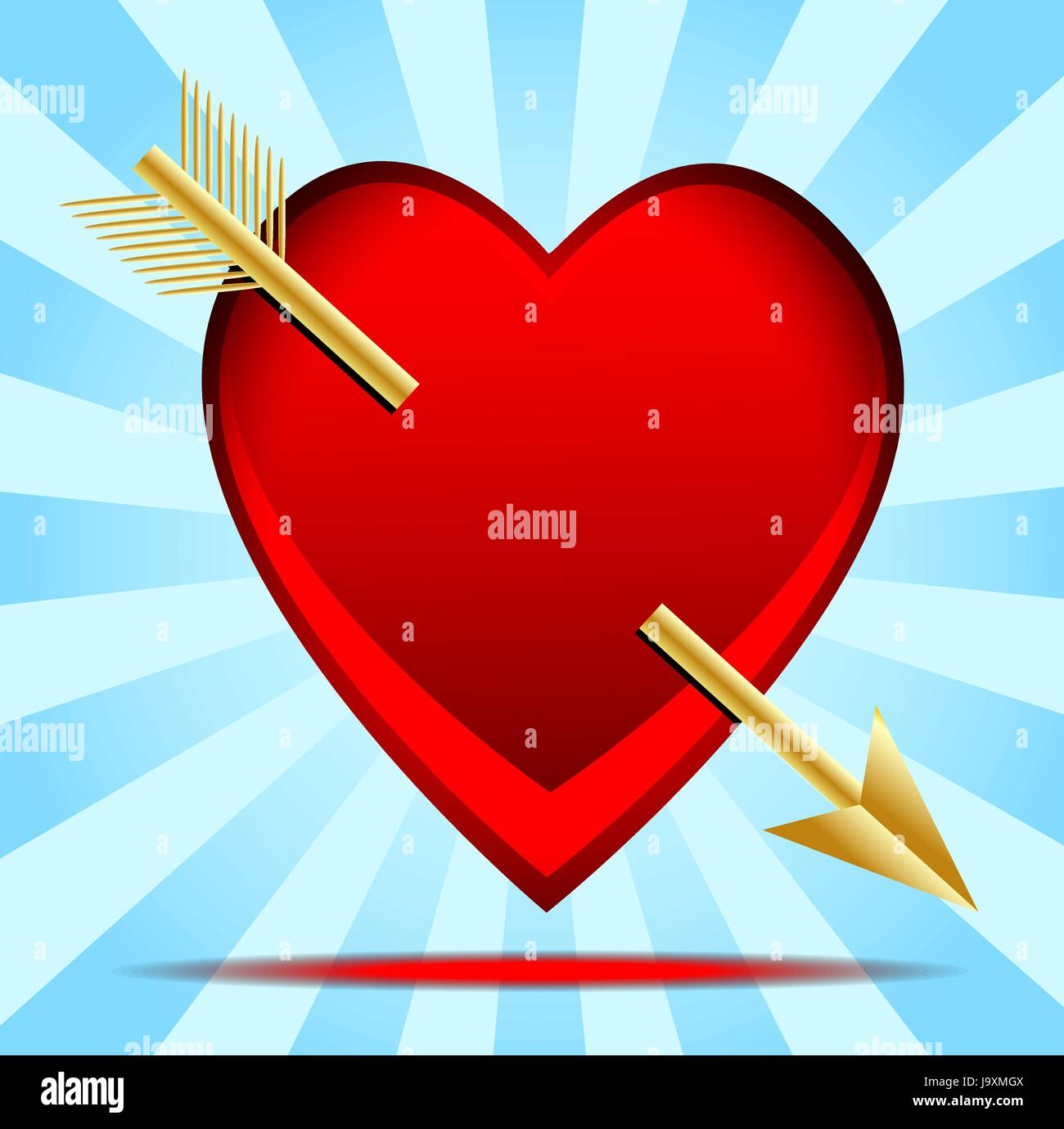 Cœur percé d'une flèche, à la poste le jour de la saint Valentin,vector illustration Illustration de Vecteur