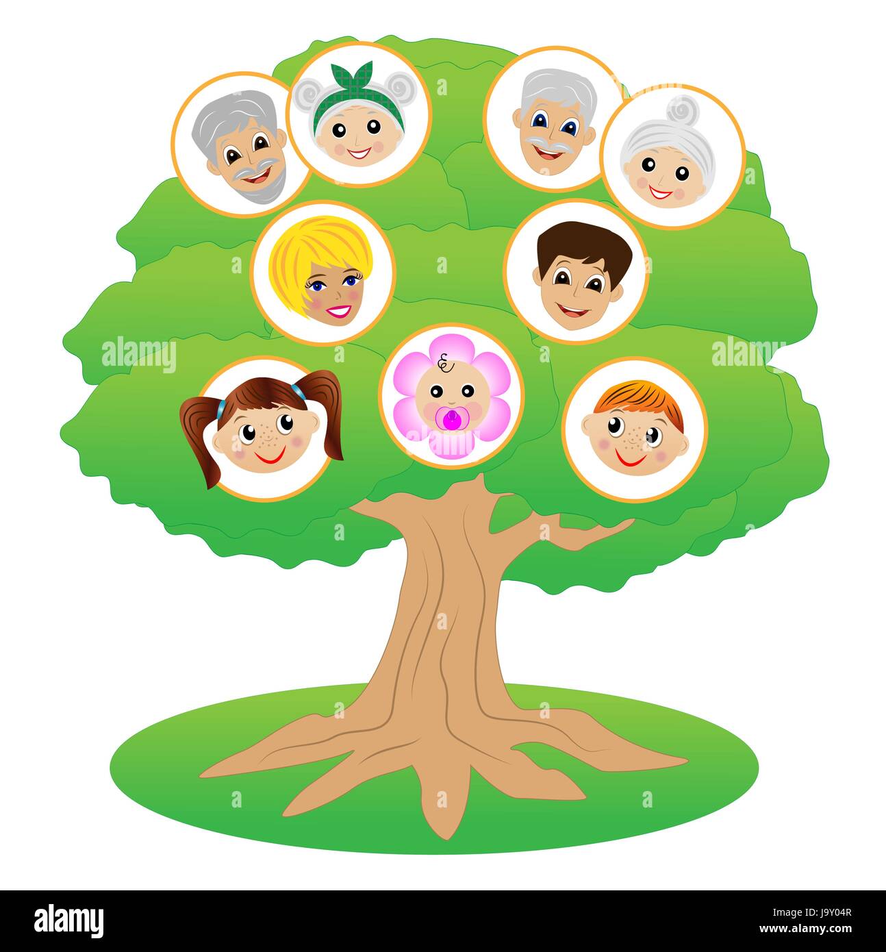L'arbre Généalogique De La Famille Family tree genealogy illustration Banque de photographies et d’images