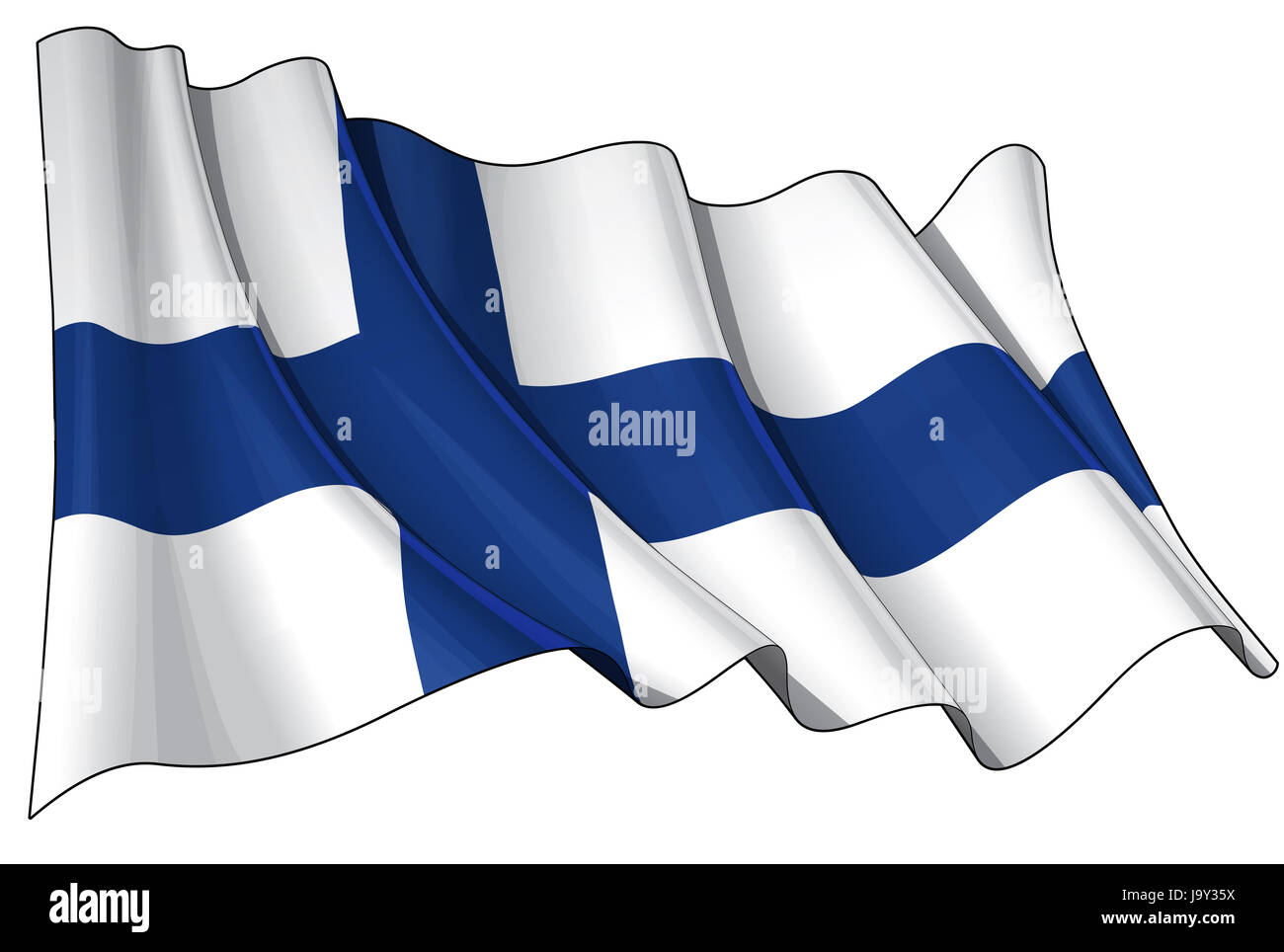 Drapeau Finlande Helsinki Finlande Scandinavie Bleu Embleme Croix Euro Photo Stock Alamy