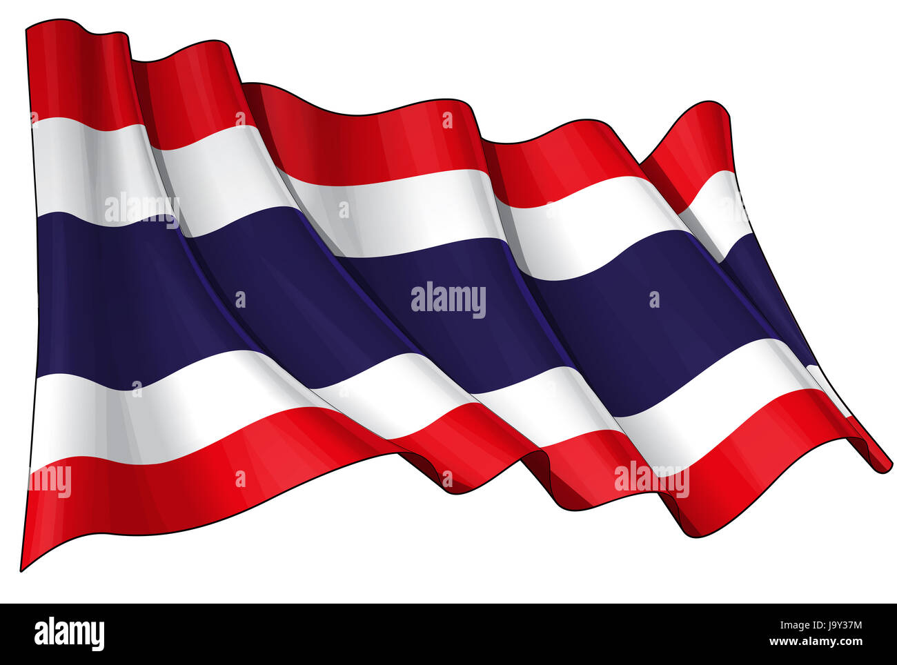 Thaïlande, Bangkok, Thaïlande, drapeau, bleu, Extrême-Orient, de l'emblème, l'Asie, de l'illustration, Banque D'Images