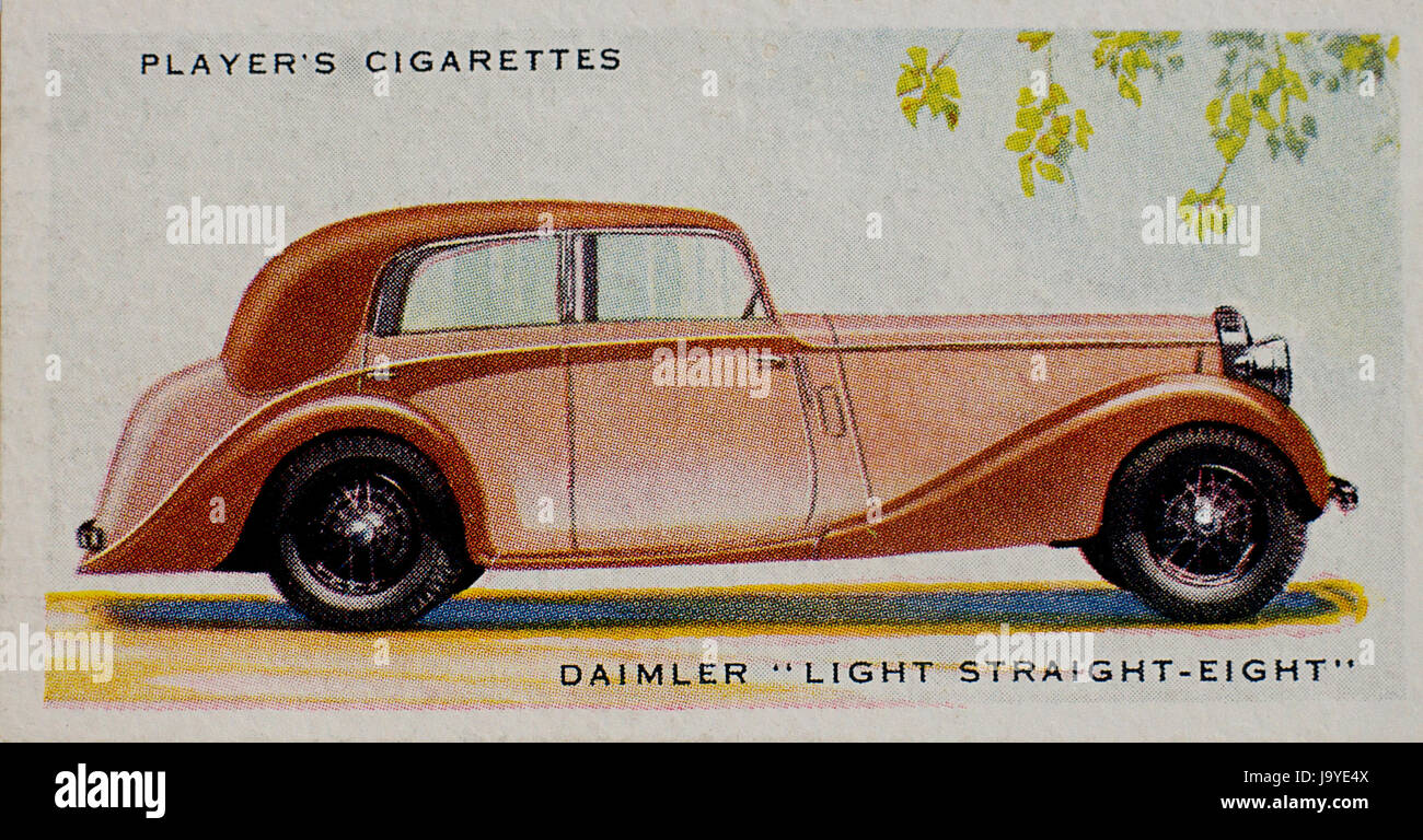 Daimler 'Light' huit droites joueurs carte cigarette 1937 Deuxième série de voitures Banque D'Images