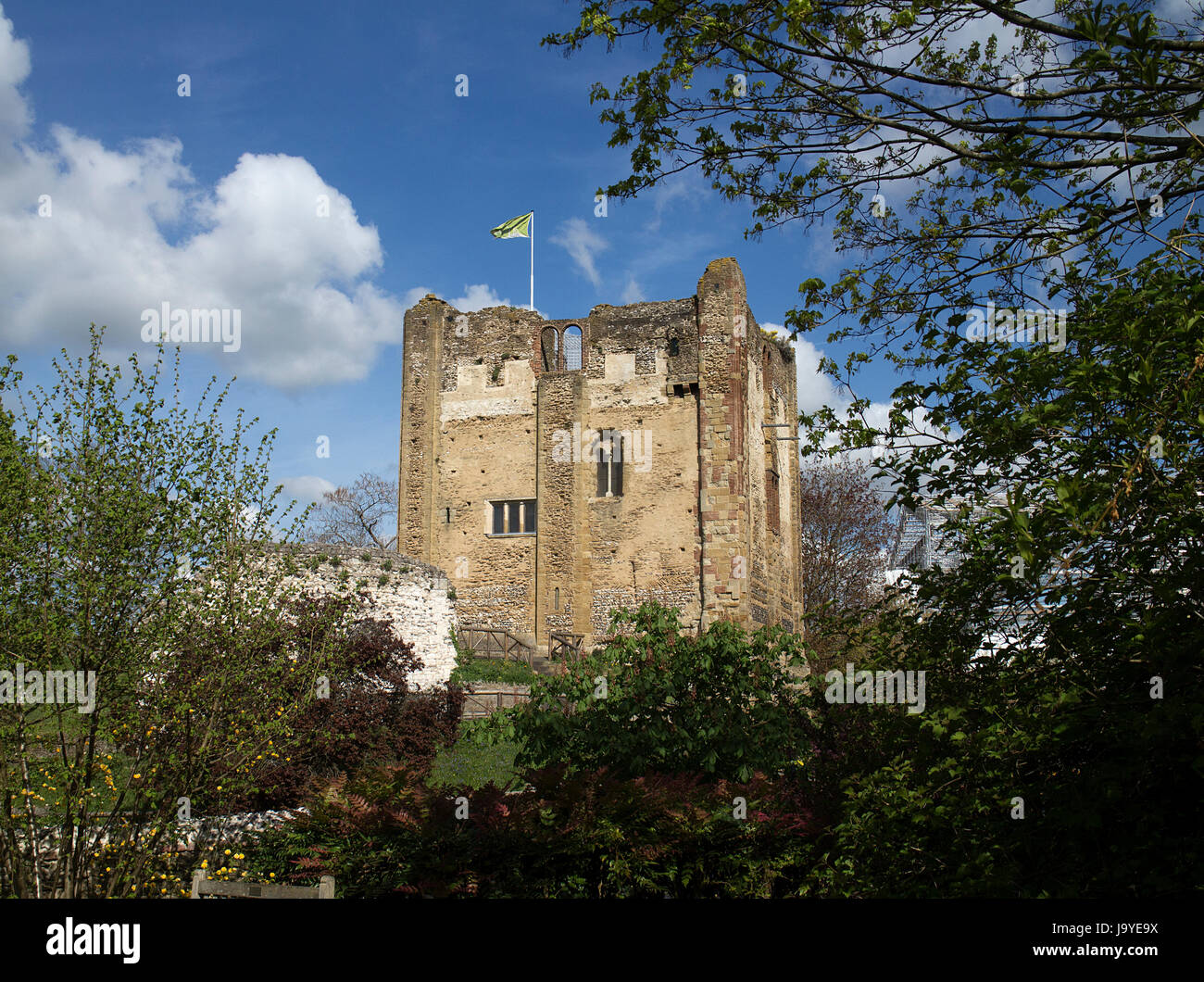 Donjon du Château de Guildford et terrains Banque D'Images