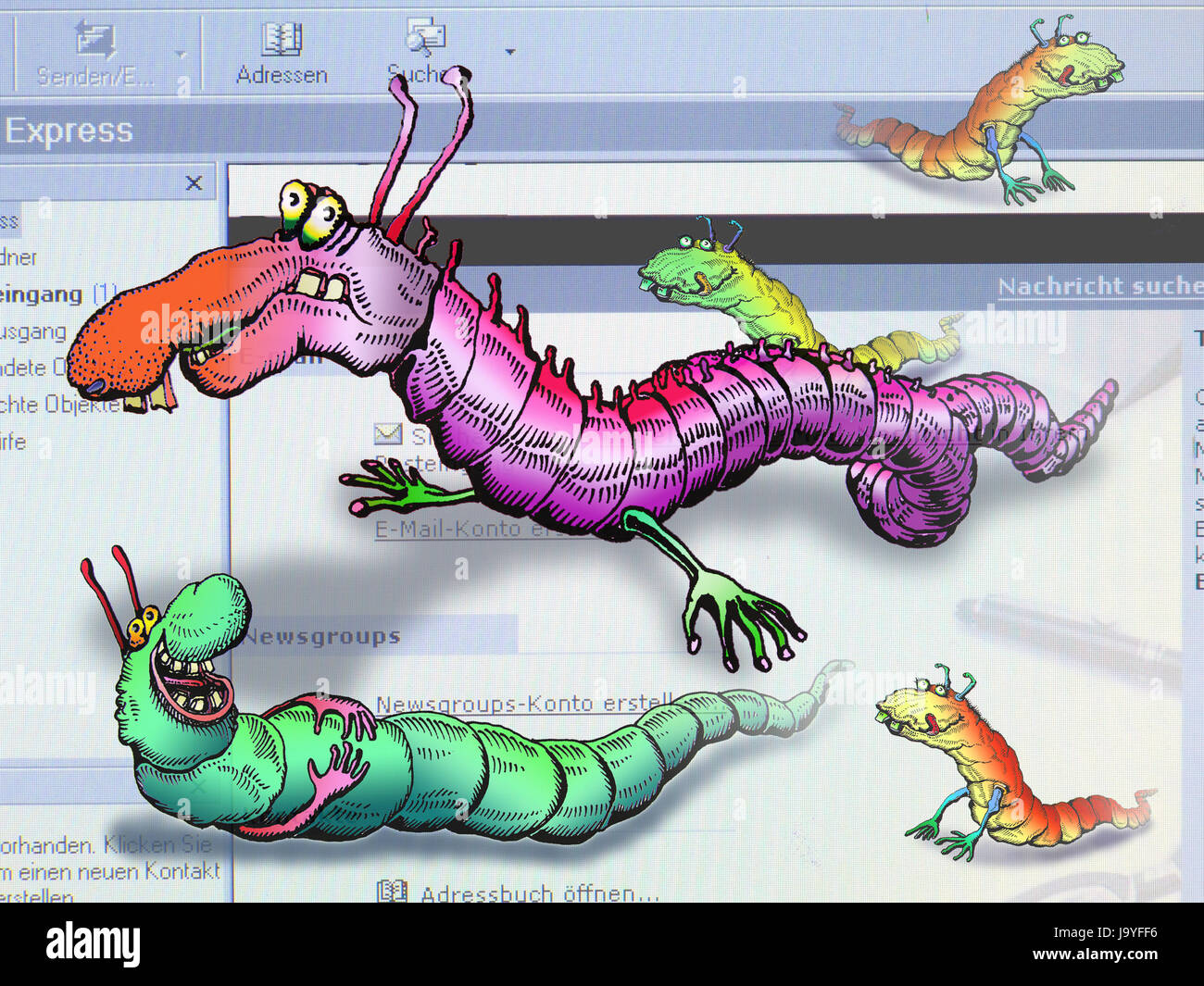 Les vers entre eux Banque D'Images