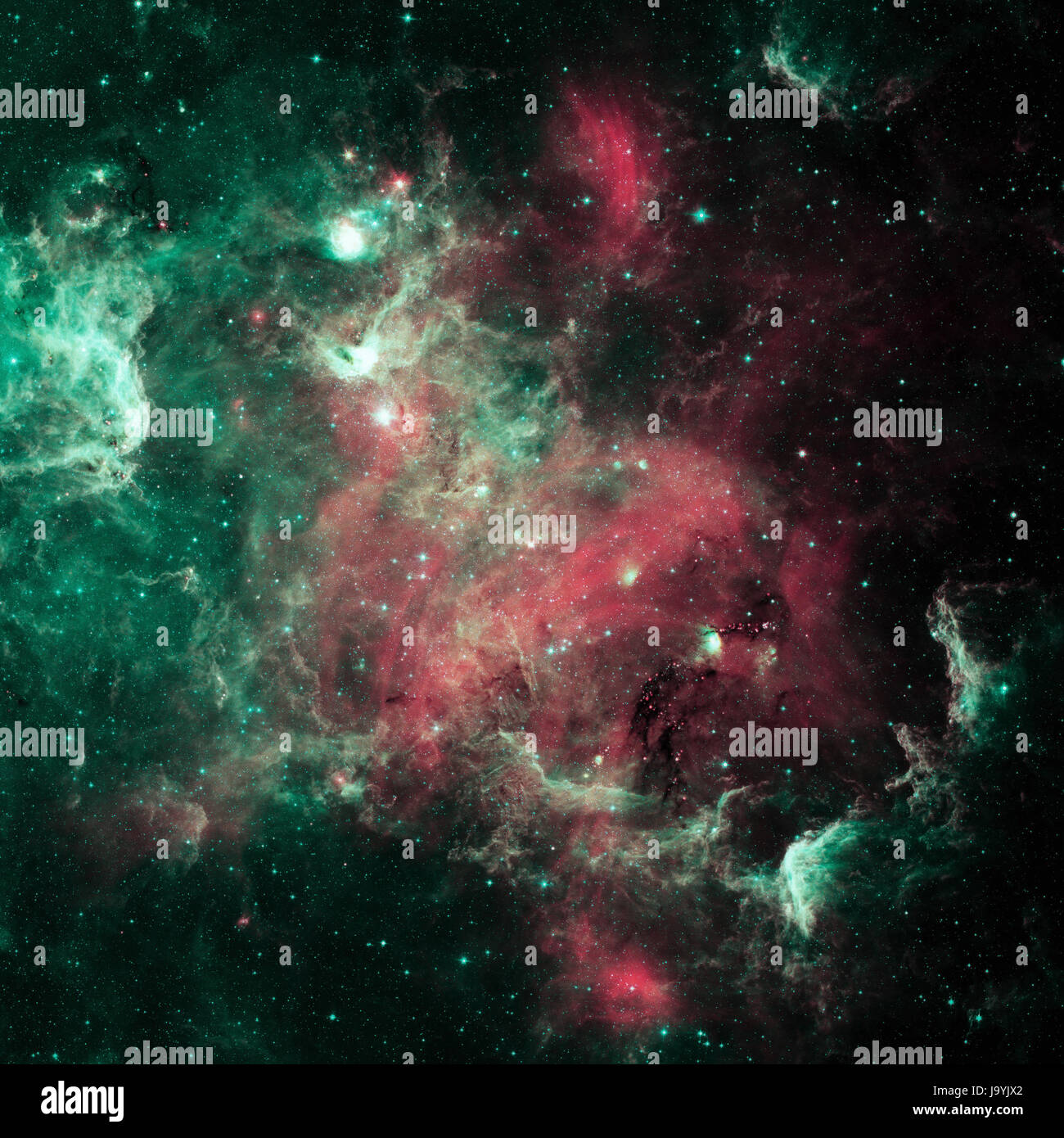 La nébuleuse de l'Amérique du Nord est une nébuleuse dans la constellation du Cygne, à proximité de Deneb. Vue à partir de l'infrarouge au télescope spatial Spitzer de la NASA. Retouch Banque D'Images