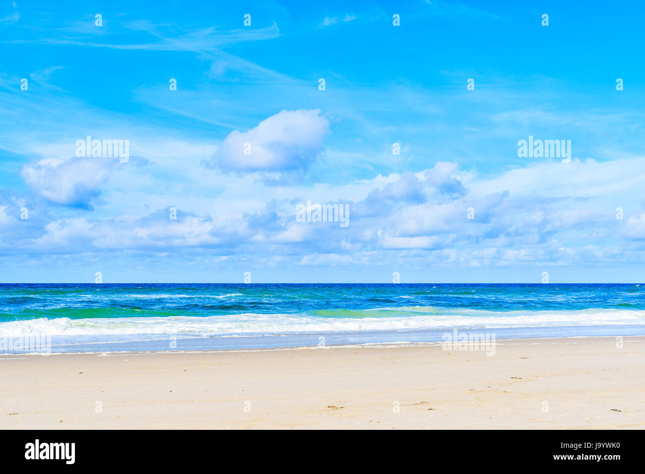 Vue sur la plage et la mer à Kampen village, l'île de Sylt, en mer du Nord, Allemagne Banque D'Images
