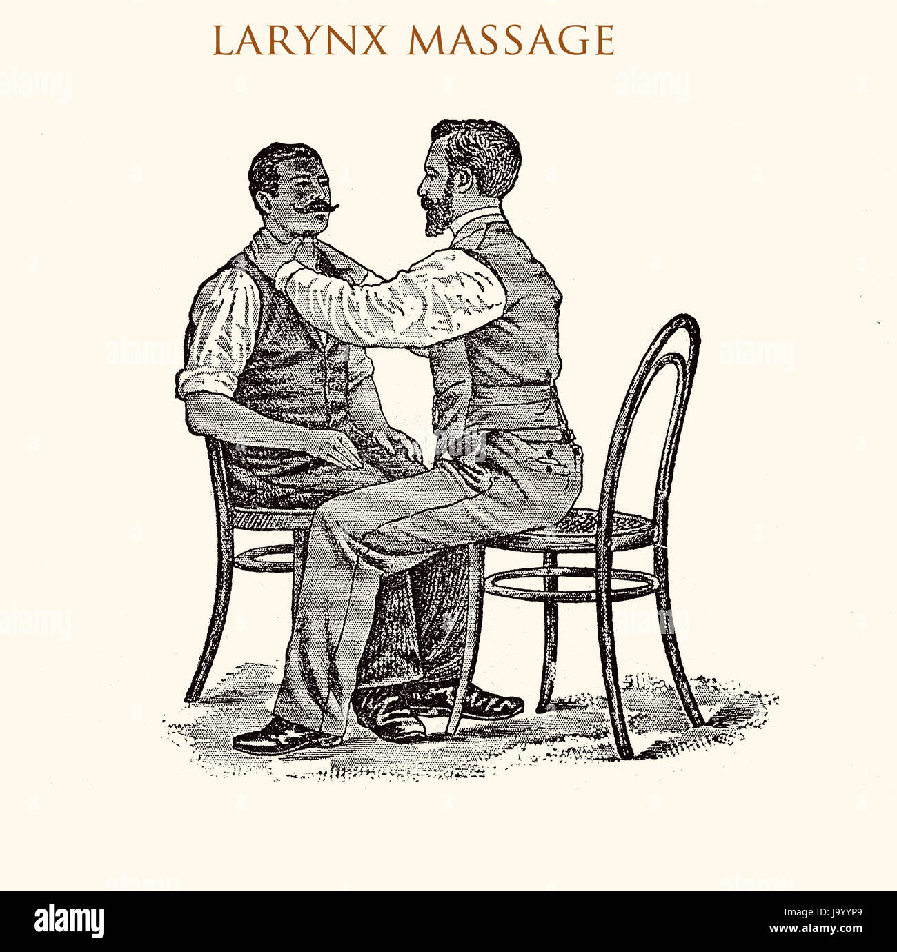 Massage, larynx illustration vintage Banque D'Images