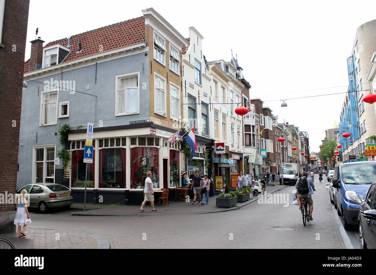 Wagenstraat à Chinatown, le centre de Den Haag (La Haye), Pays-Bas Banque D'Images