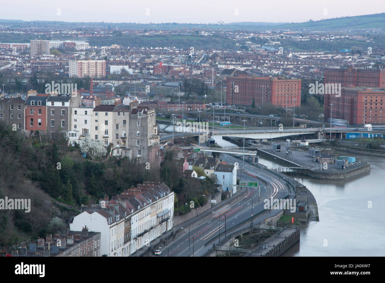 Vue depuis le pont suspendu de Clifton à Bristol et Somerset UK Banque D'Images