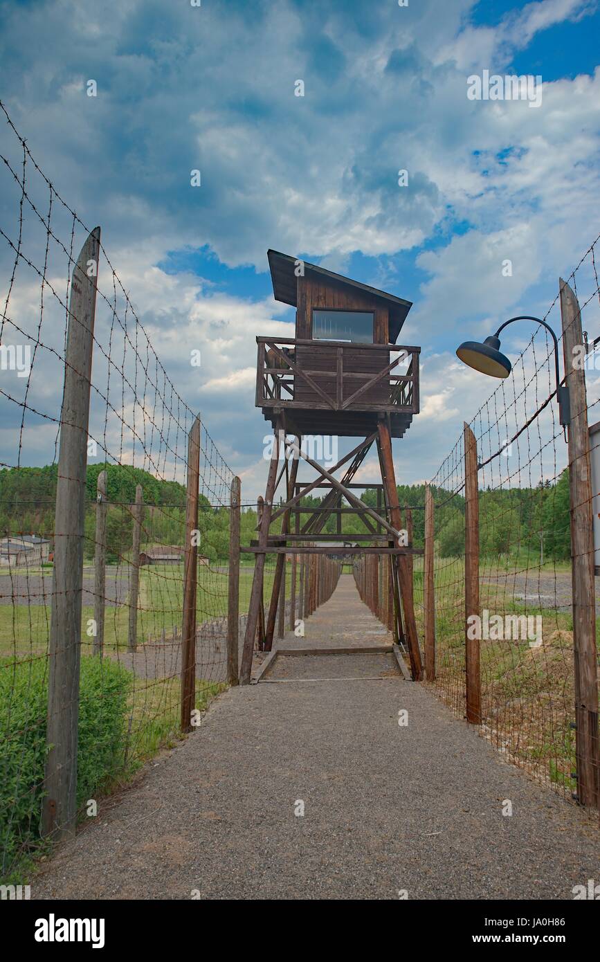 Camp de concentration Vojna est un musée en plein air près de Pribram, en République tchèque, où étaient détenus des prisonniers d'État dans la période communiste de la cou Banque D'Images