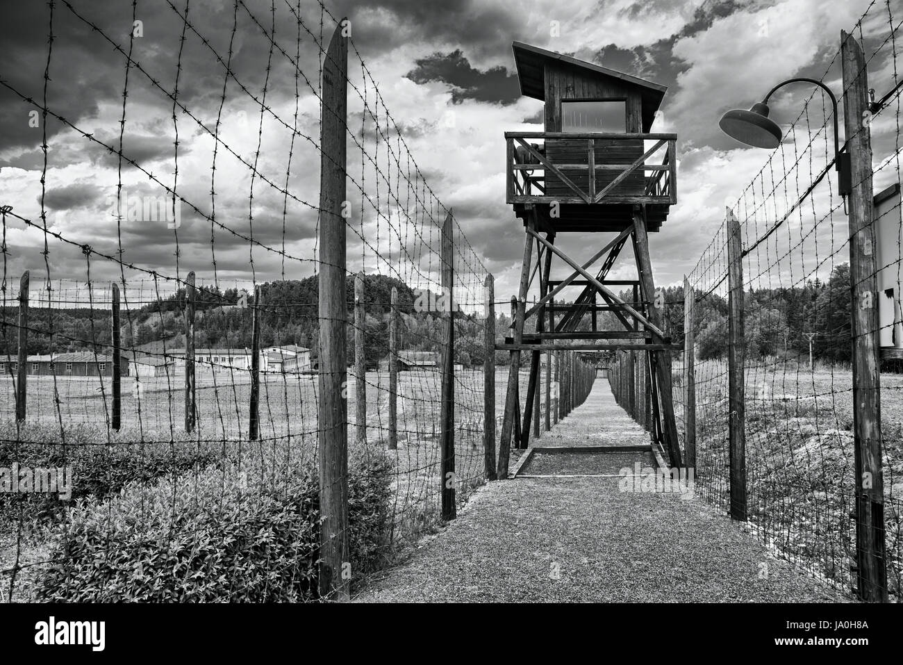 Camp de concentration Vojna est un musée en plein air près de Pribram, en République tchèque, où étaient détenus des prisonniers d'État dans la période communiste de la cou Banque D'Images
