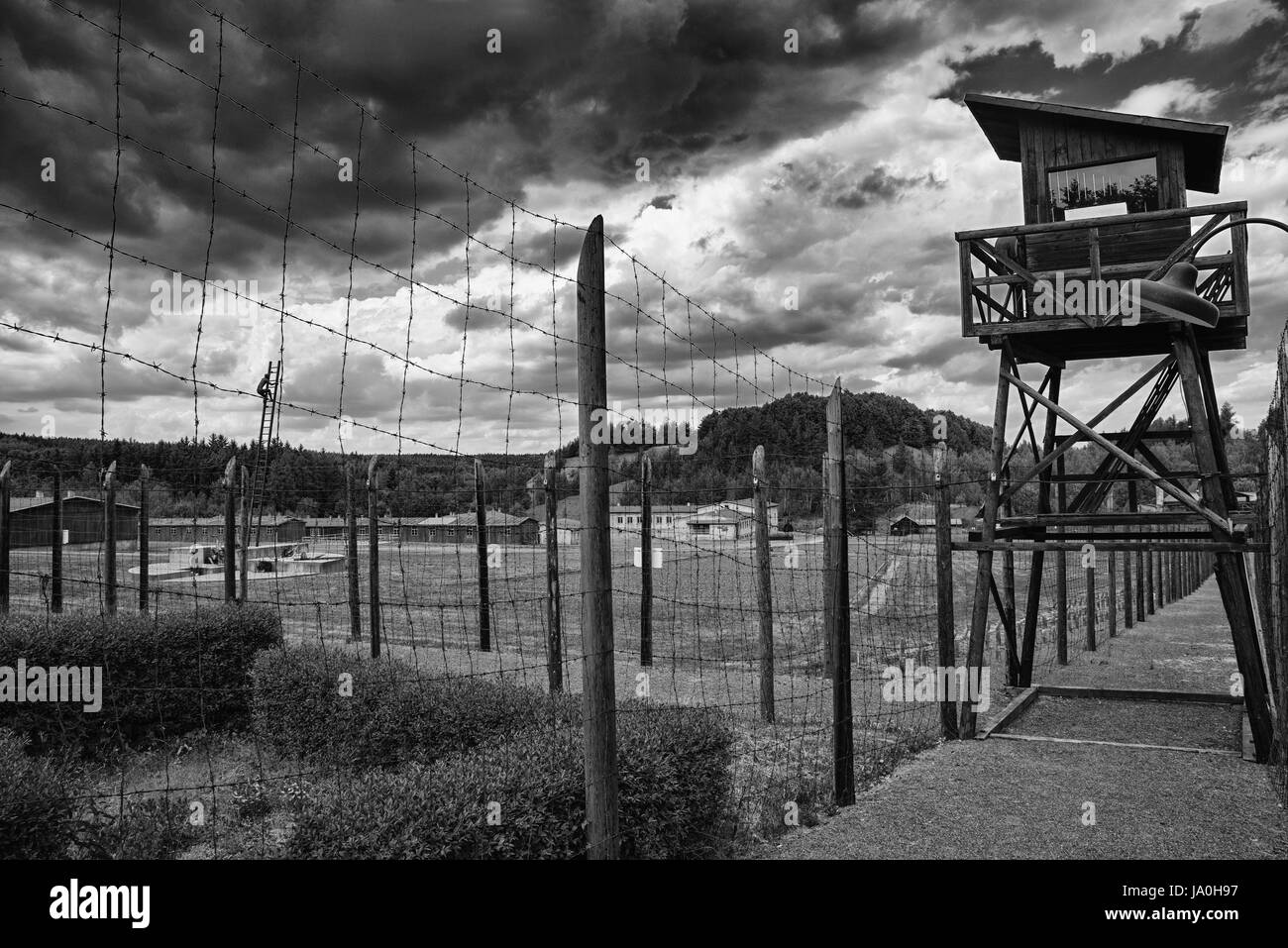 Camp de concentration Vojna est un musée en plein air près de Pribram, en République tchèque, où étaient détenus des prisonniers d'État dans la période communiste de la cou Banque D'Images