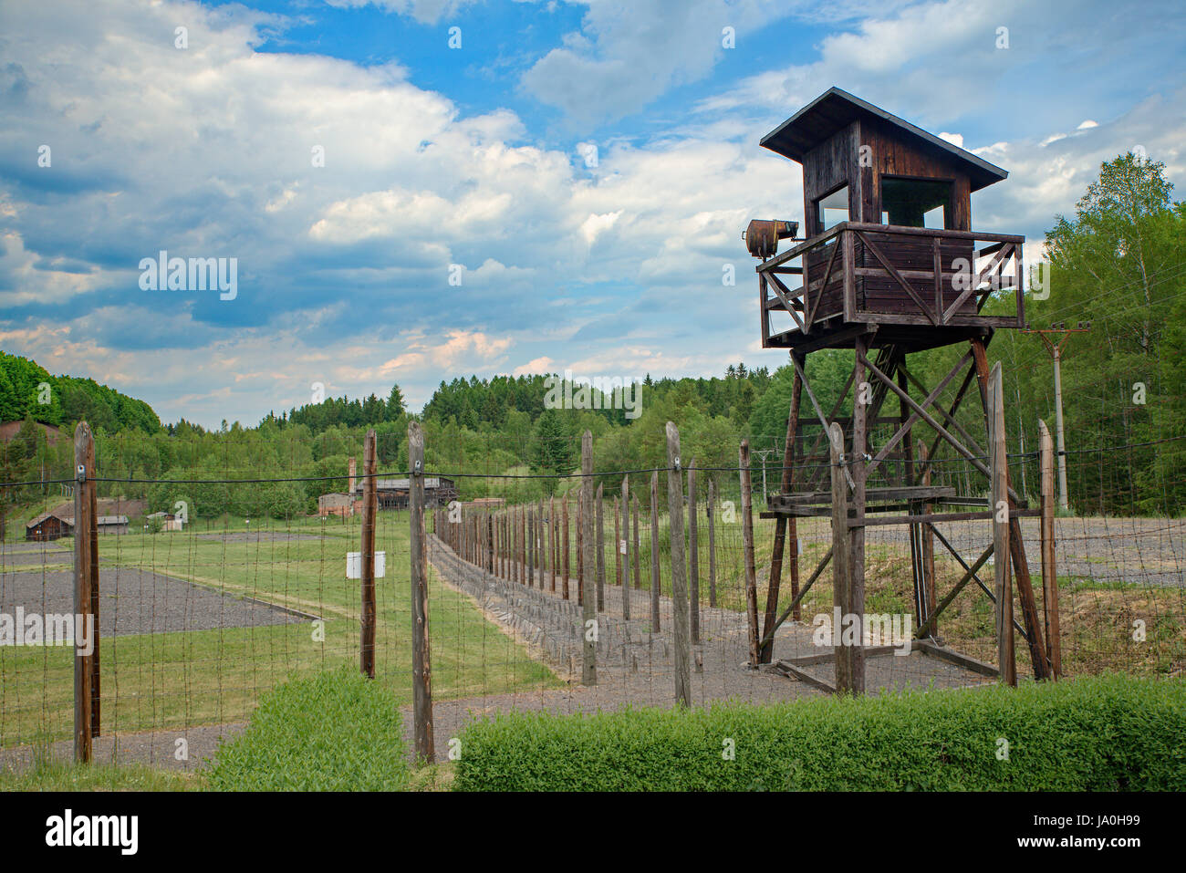 Camp de concentration Vojna est un musée en plein air près de Pribram, en République tchèque, où étaient détenus des prisonniers d'État dans la période communiste de la cou Banque D'Images