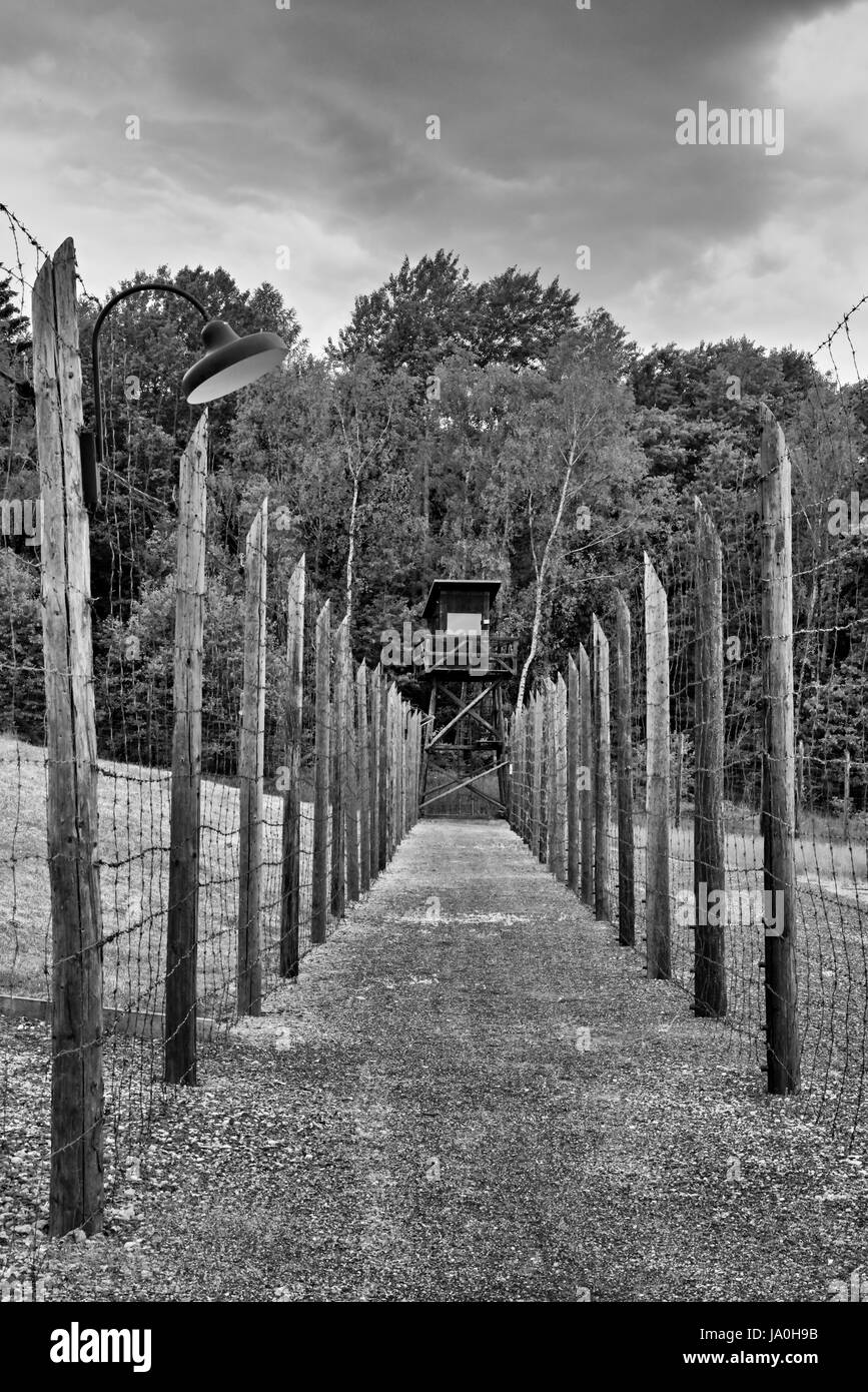 Camp de concentration Vojna est un musée en plein air près de Pribram, en République tchèque, où étaient détenus des prisonniers d'État dans la période communiste de la cou Banque D'Images