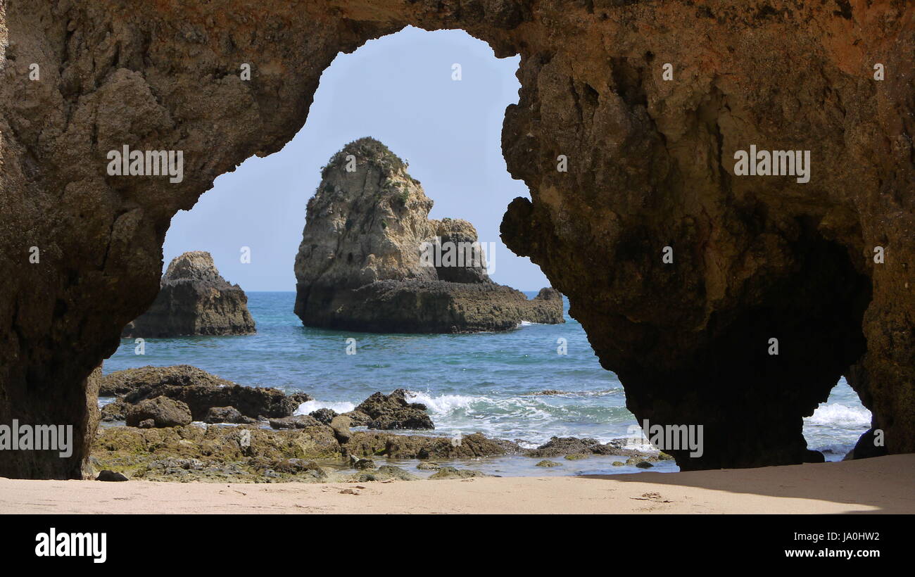 Vues de Joao De Arens Plage en Algarve Praia de João deArens Banque D'Images