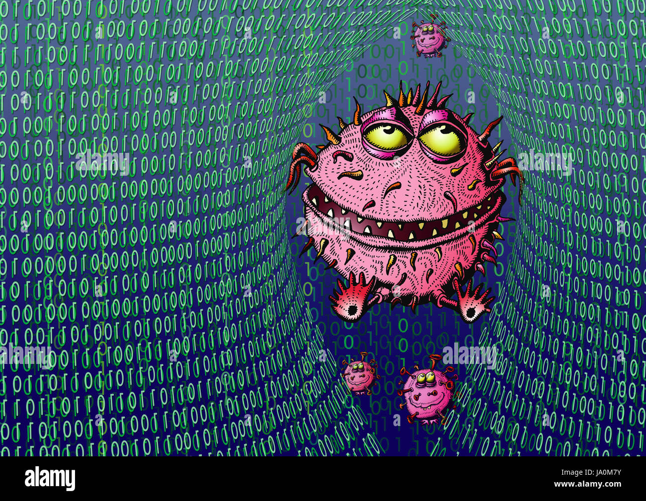 La protection des données, virus informatique, trojaner, internet, www, worldwideweb, net, Banque D'Images