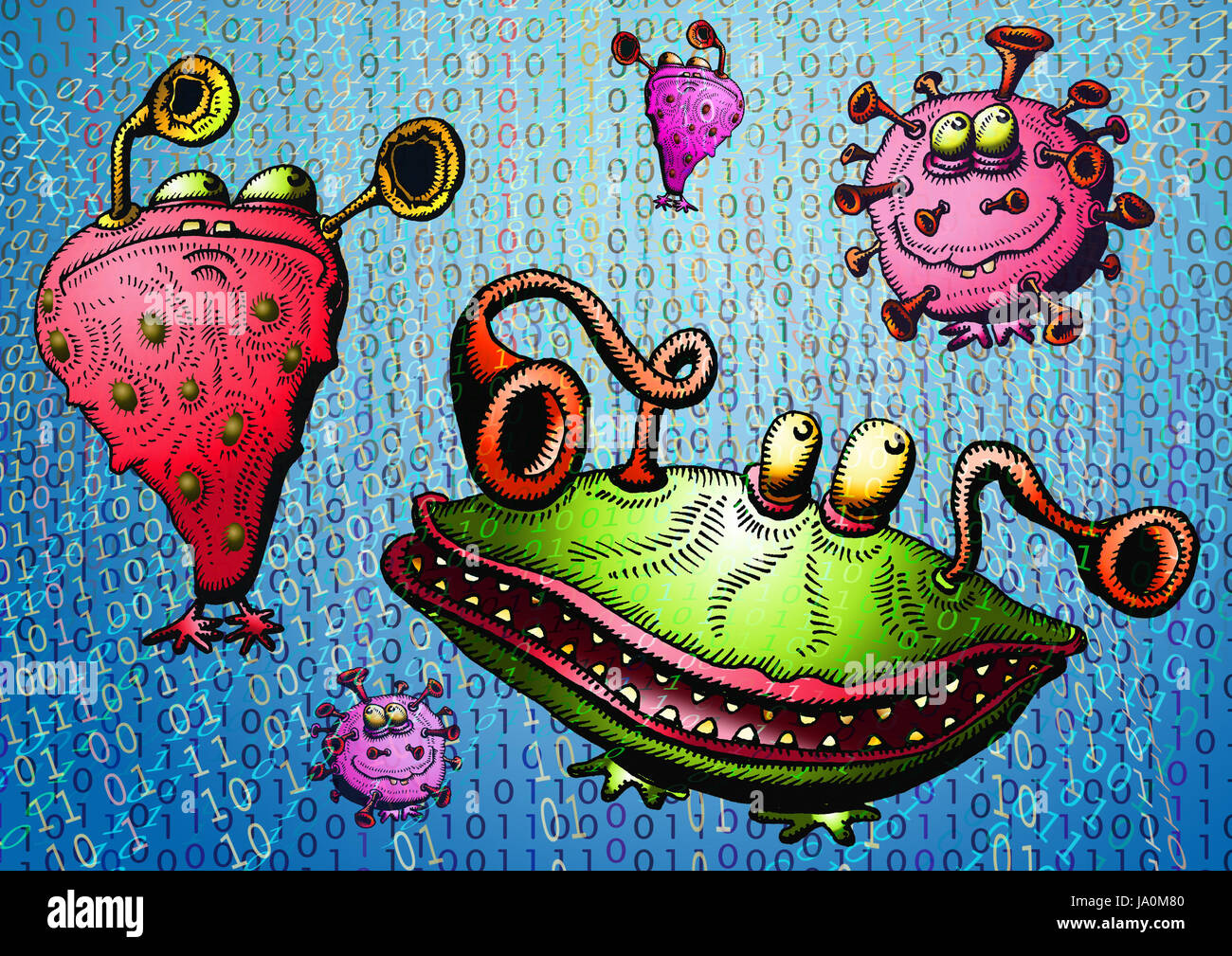 Danger, surf, virus, protection des données, logiciels, espionnage, espionnage, internet, Banque D'Images