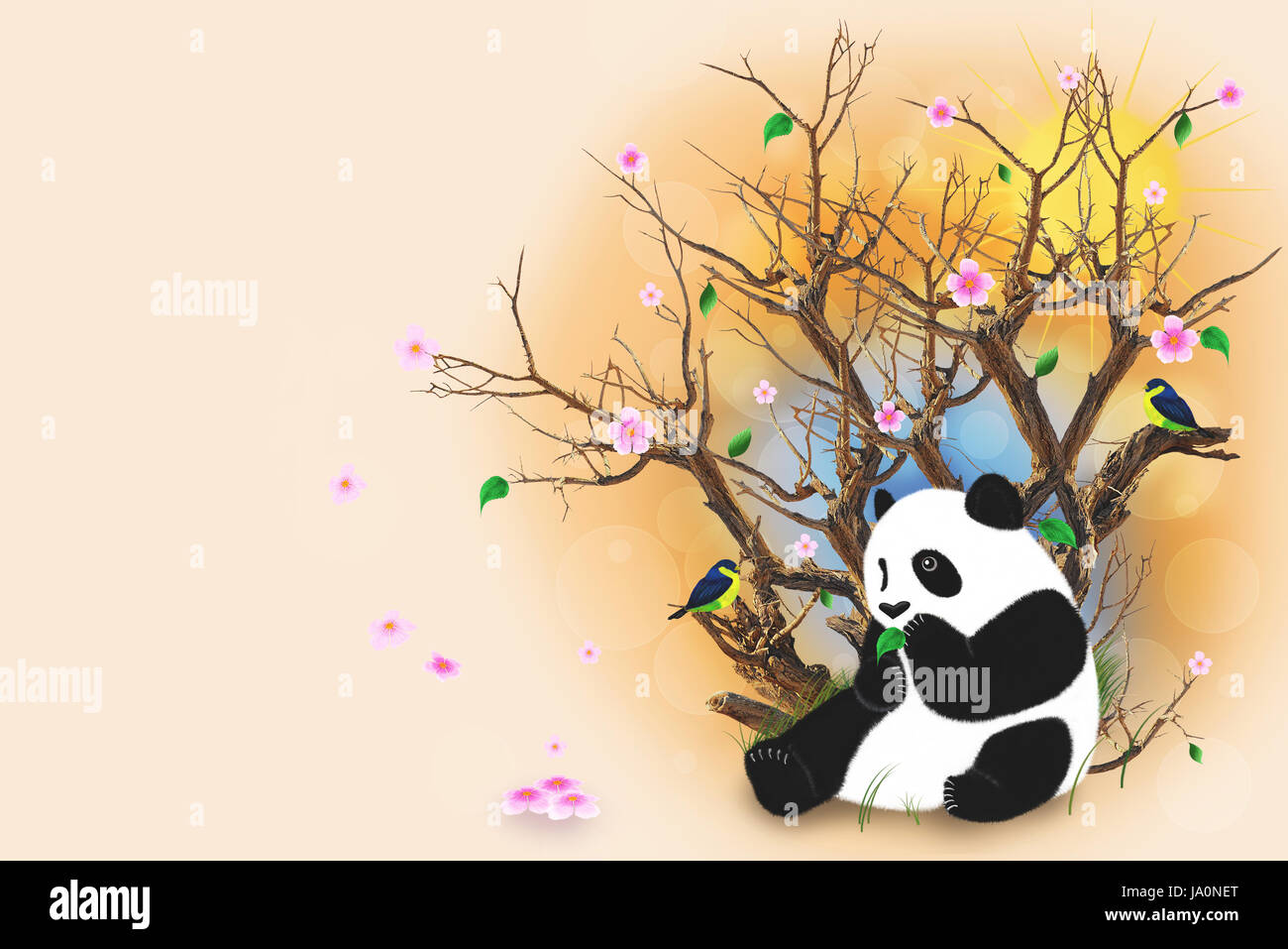 Peinture Fleur Fleurs Plantes Oiseaux Dessin Photo Photo Image Copie Photo Stock Alamy