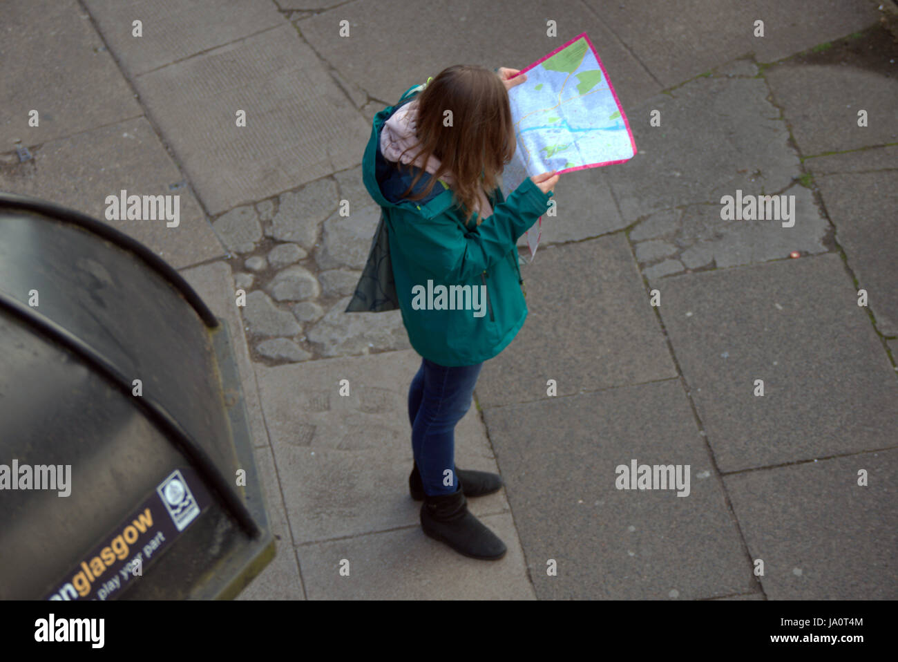 Les touristes dans les rues de Glasgow en Écosse Banque D'Images