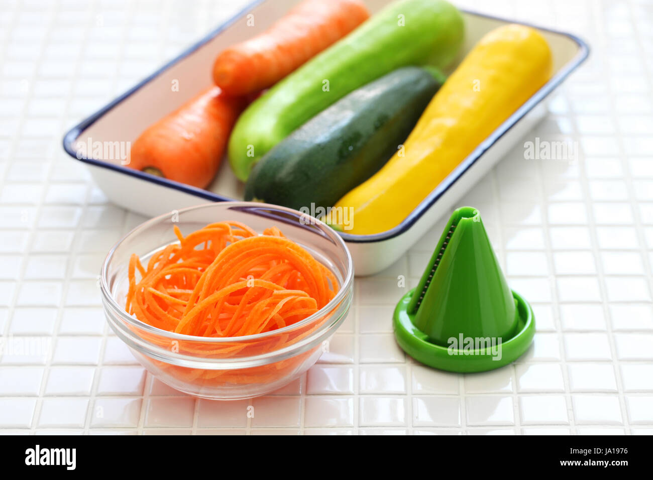 Ingrédients de nouilles de légumes, la cuisine végétarienne Banque D'Images