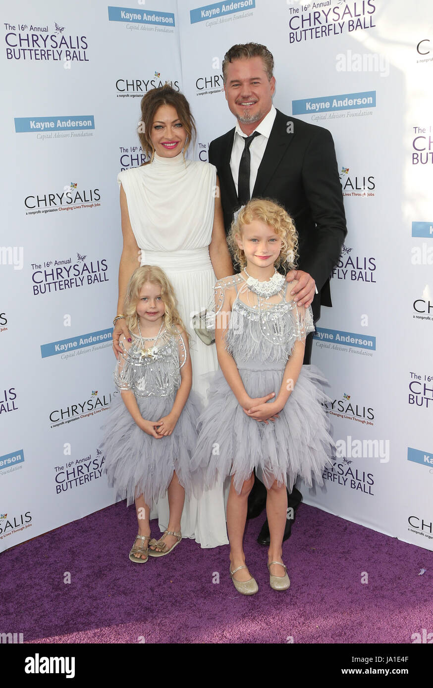 BRENTWOOD, CA Gayheart-Dane 03 Juin- Rebecca, Eric Dane, Billie Beatrice Dane Dane, la Géorgie, à 16e Conférence annuelle de l'Chrysalis Butterfly Ball en résidence privée, Californie le 03 juin 2017. Credit : Faye Sadou/MediaPunch MediaPunch Crédit : Inc/Alamy Live News Banque D'Images