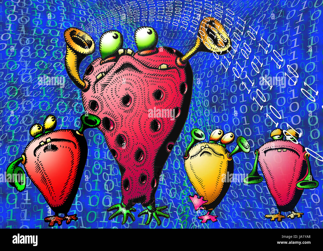L'écoute électronique, la protection des données, d'espionnage, espionnage, virus informatique, le trafic de données, Banque D'Images