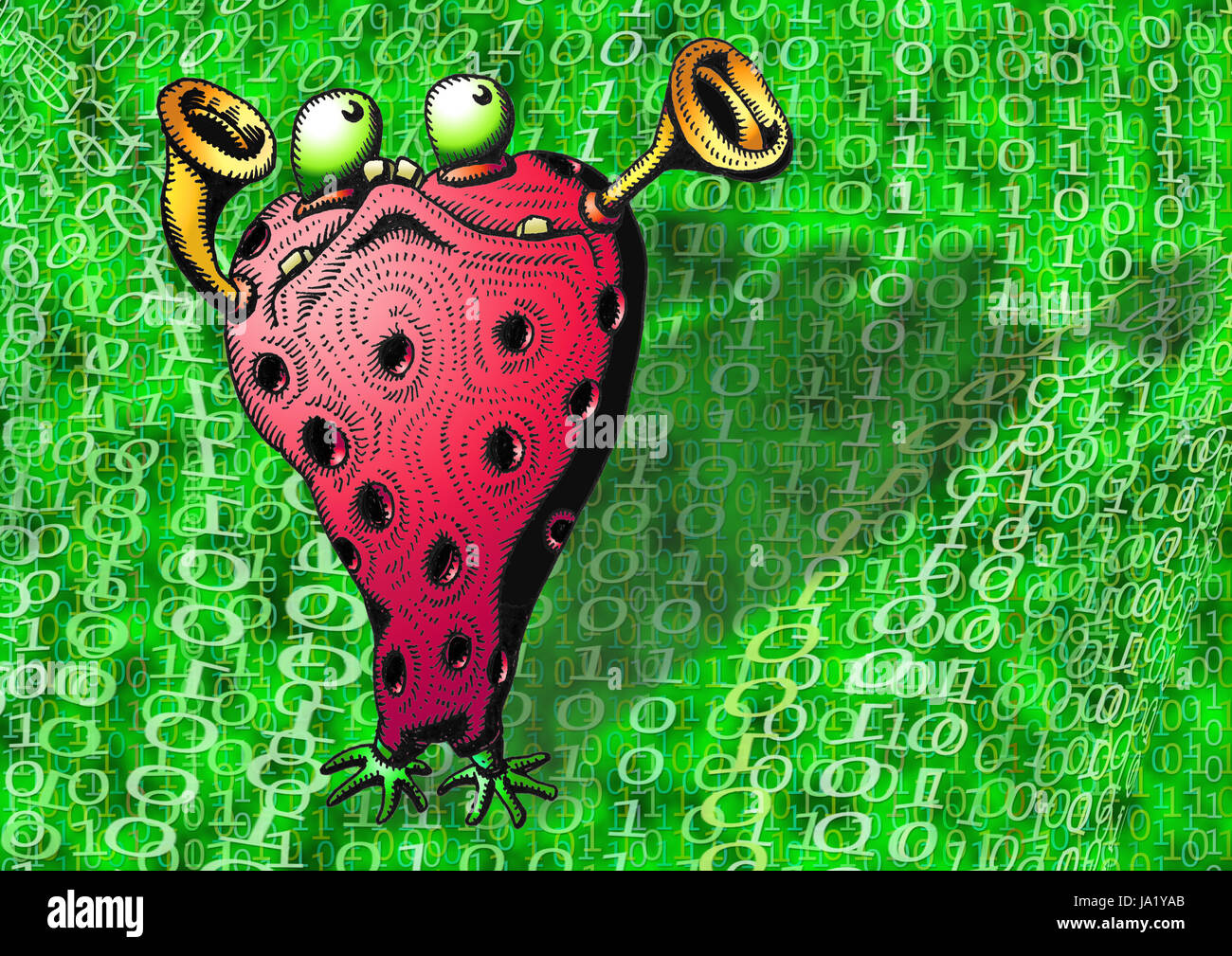 La sécurité des données, l'écoute électronique, l'espionnage, espionnage, virus informatique, données, trojaner Banque D'Images