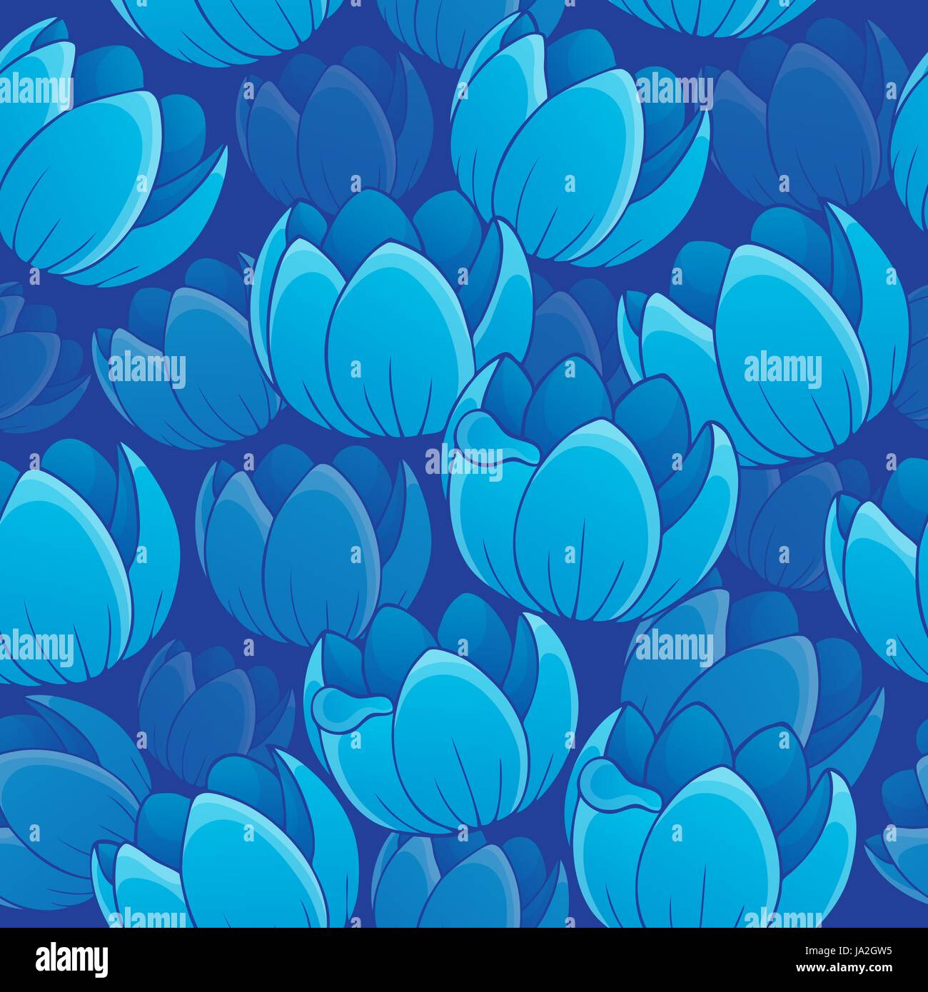 Bleu, feuille, art, graphique, composition, fleurs, plantes, fleurs, fleurir, s'épanouir, Banque D'Images