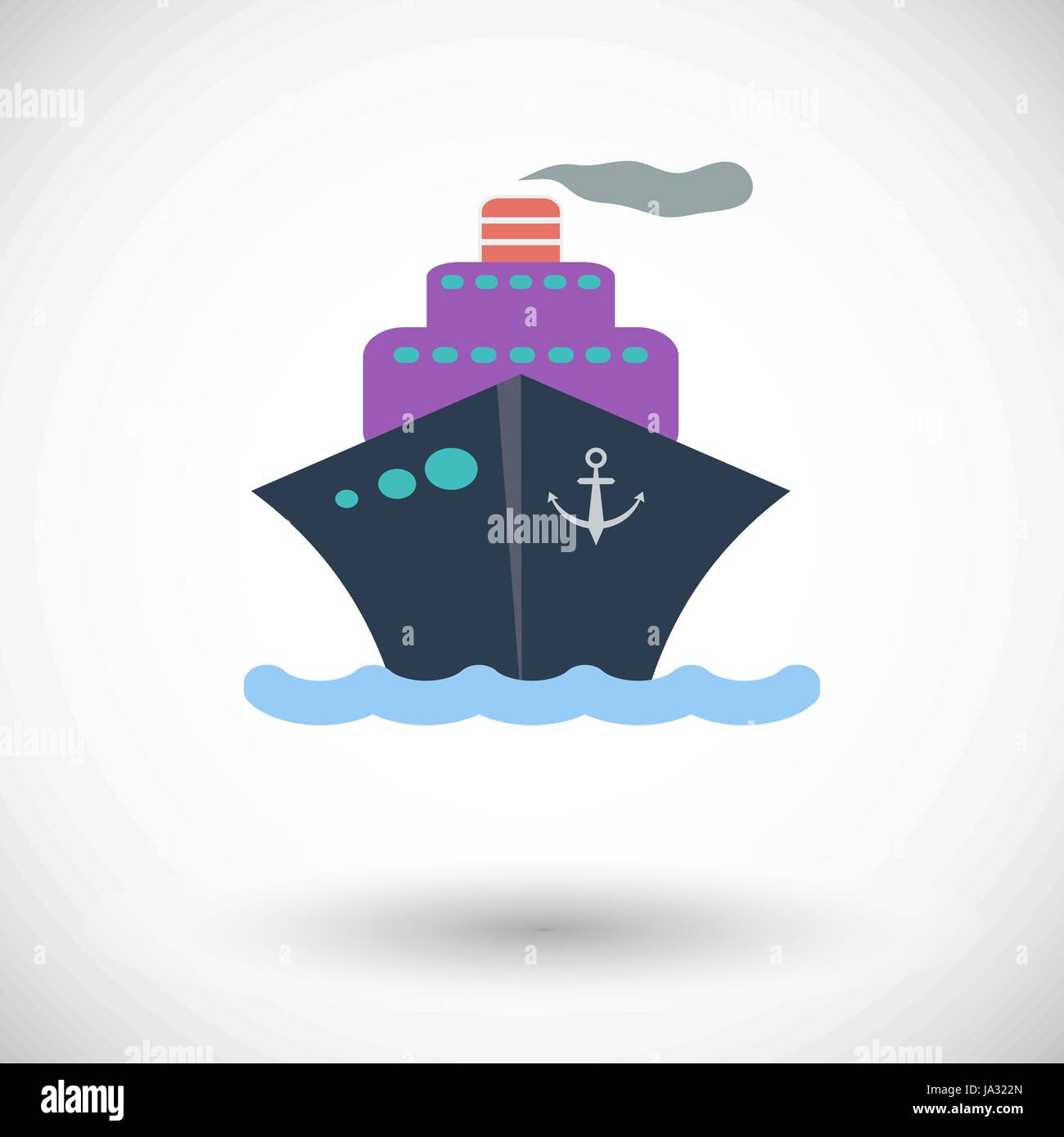 Le navire. Seule simple icône sur fond blanc. Vector illustration. Illustration de Vecteur