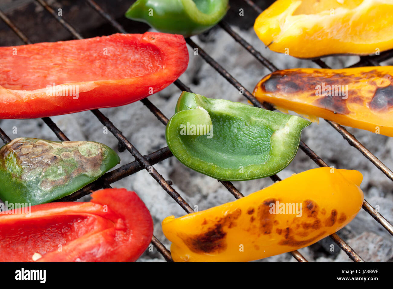 Paprika, poivron, grill, barbecue, barbecue, végétarien, BBQ, bar-b-q, pique-nique, Banque D'Images