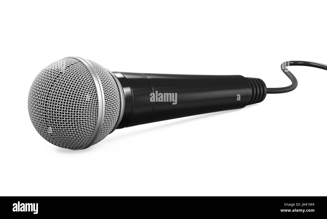 Isolées du microphone Banque D'Images