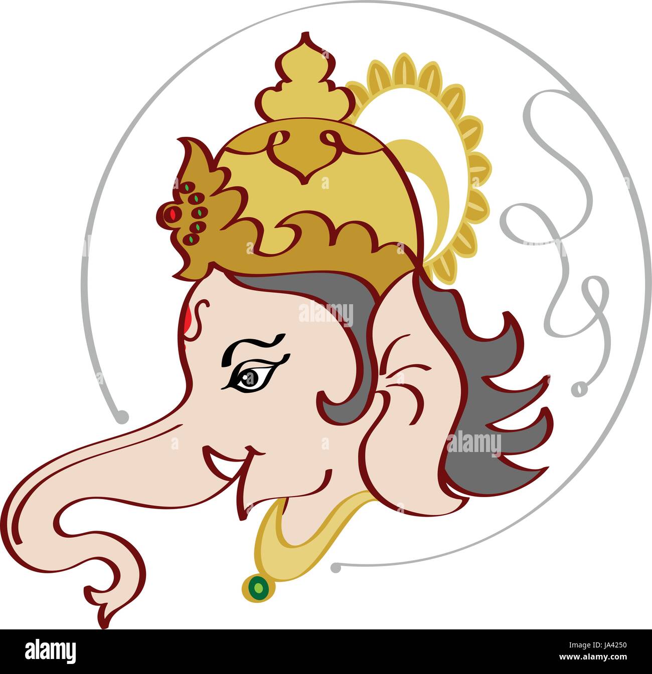 Le Seigneur Ganesha de sagesse Vector Art Illustration de Vecteur