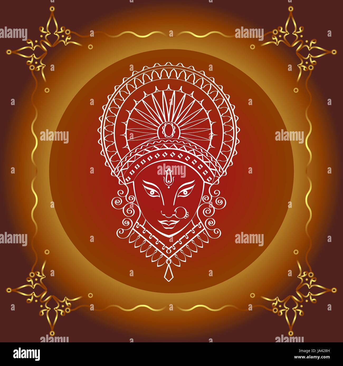 La Déesse Durga du pouvoir Vectoriel Illustration de Vecteur