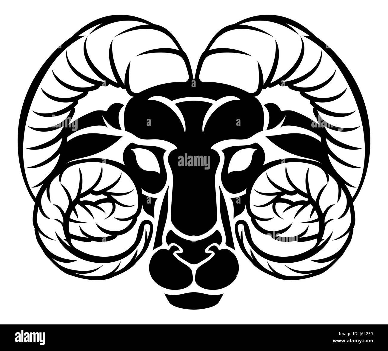 Les signes du zodiaque Horoscope Bélier astrologie bélier, symbole circulaire Banque D'Images