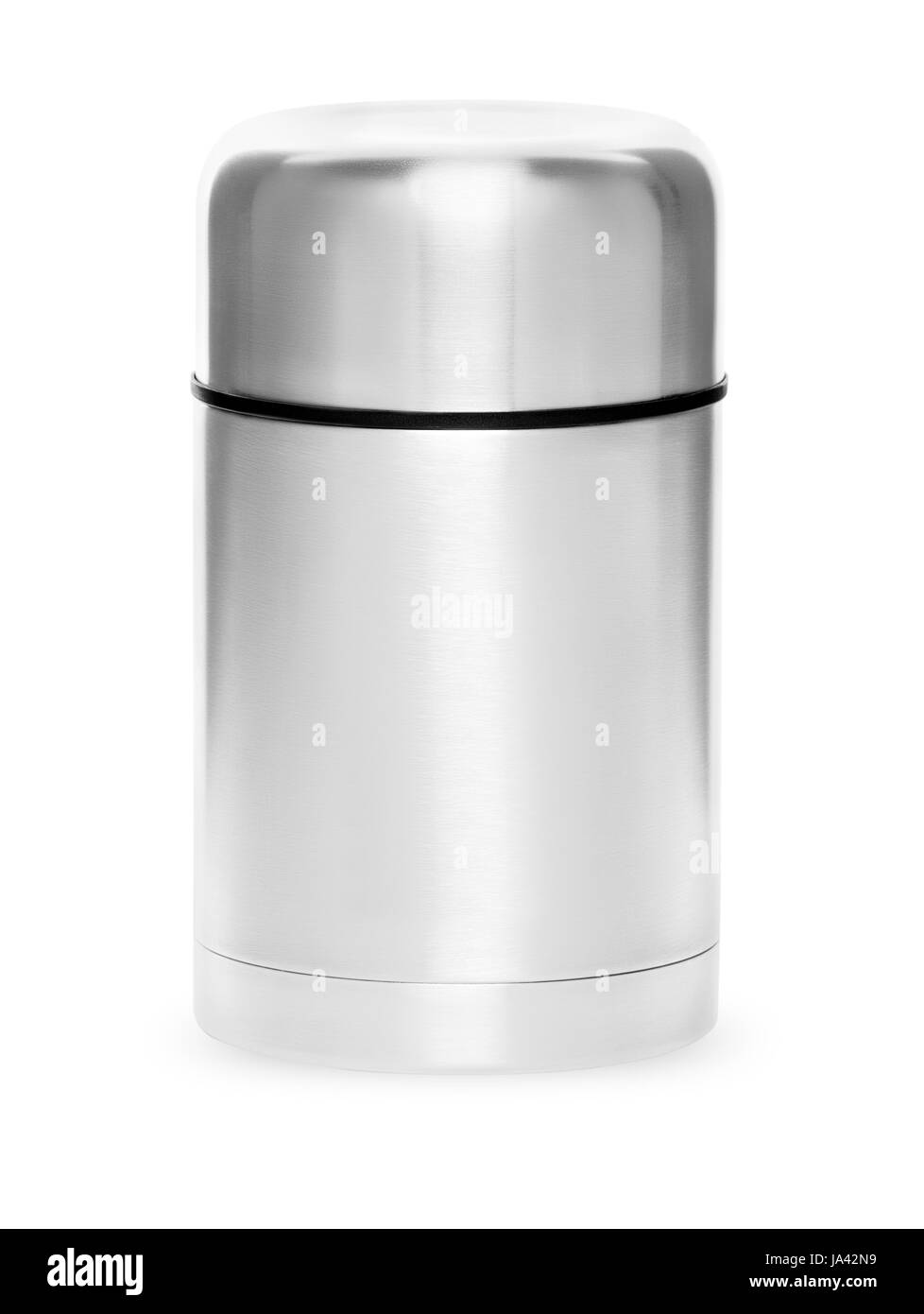 Collection thermos métal isolé sur fond blanc Banque D'Images