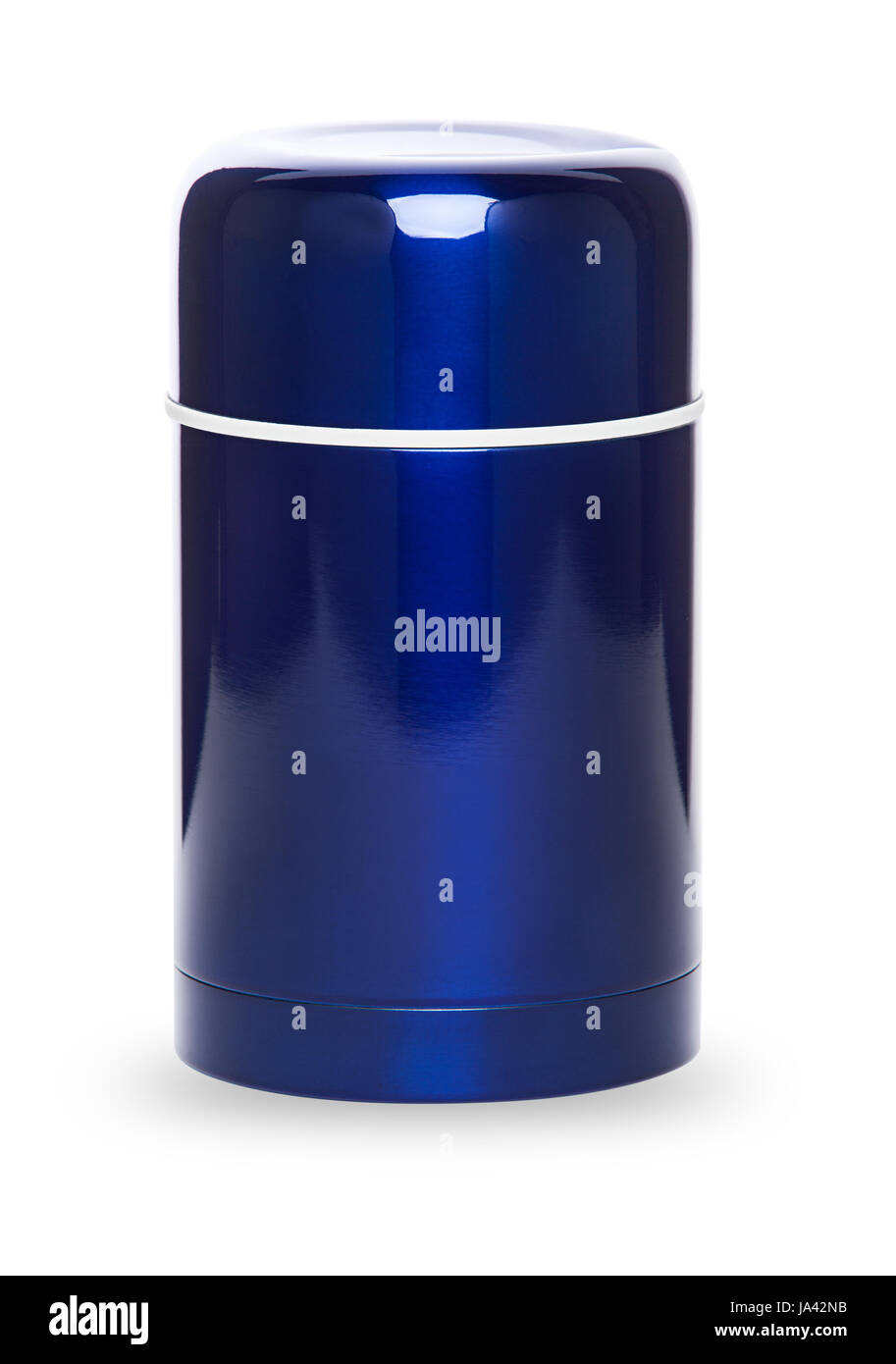 Collection thermos métal isolé sur fond blanc Banque D'Images