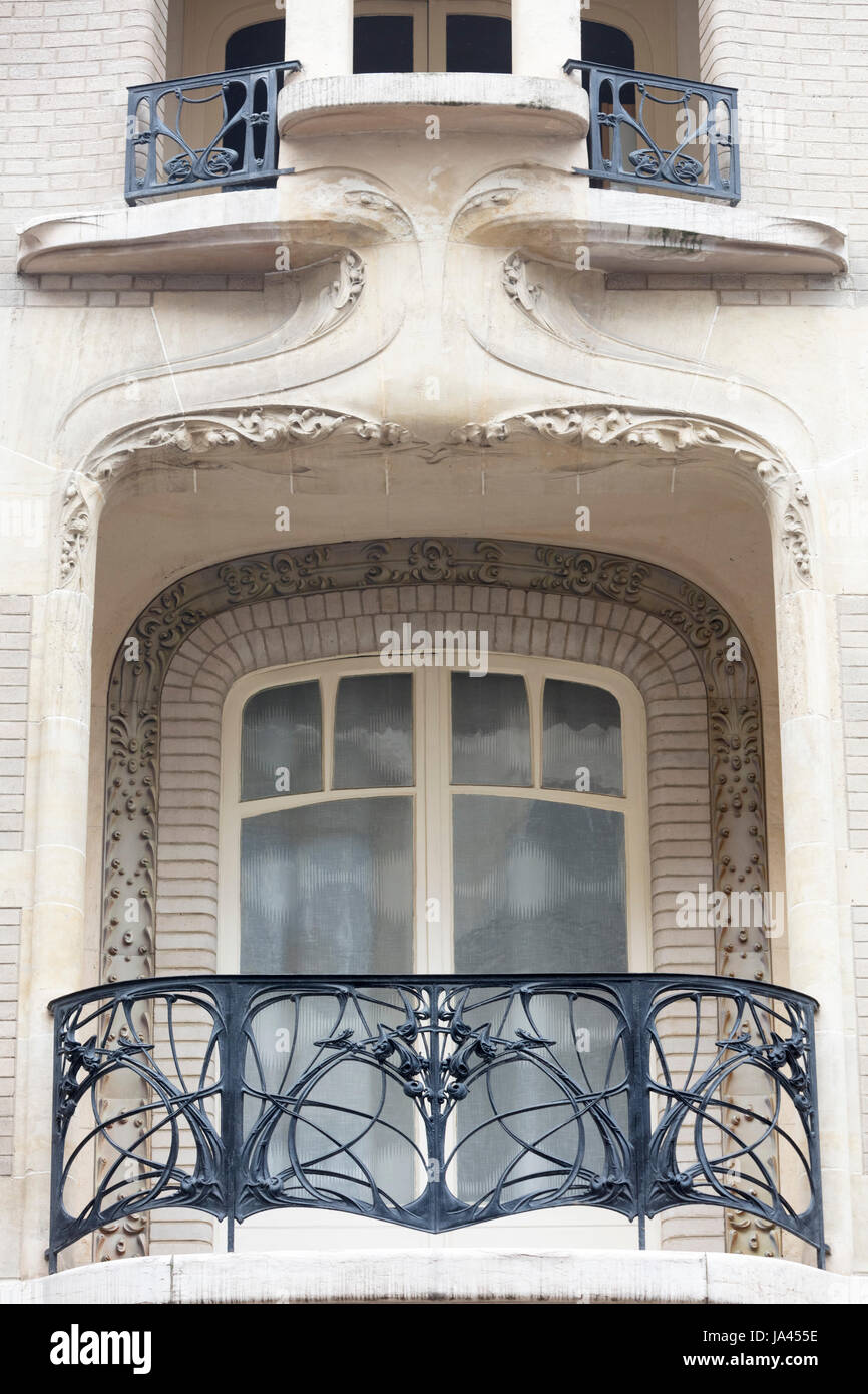 Hôtel Mezzara, 60, rue La Fontaine Paris 16e Hector Guimard, architecte, 1910 Banque D'Images