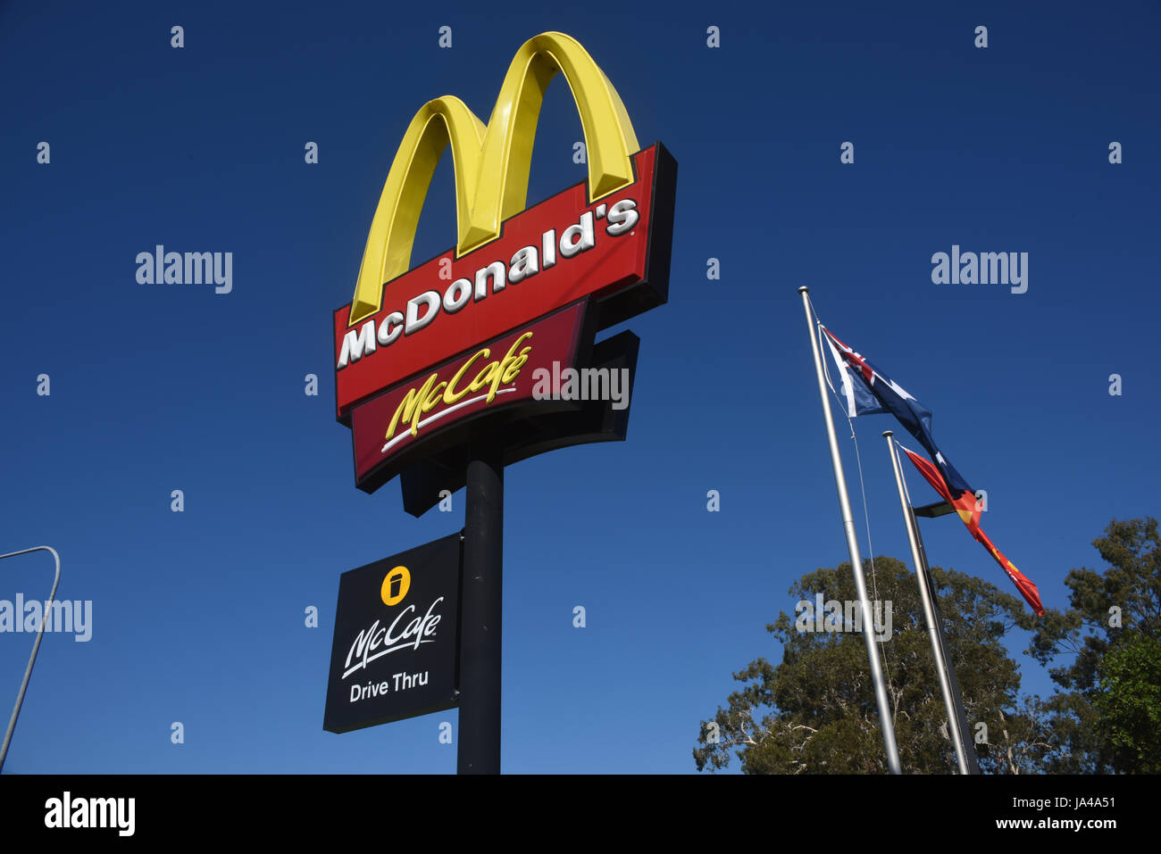Redcliffe, Australie : MCDONALD'S signe McCafe Banque D'Images