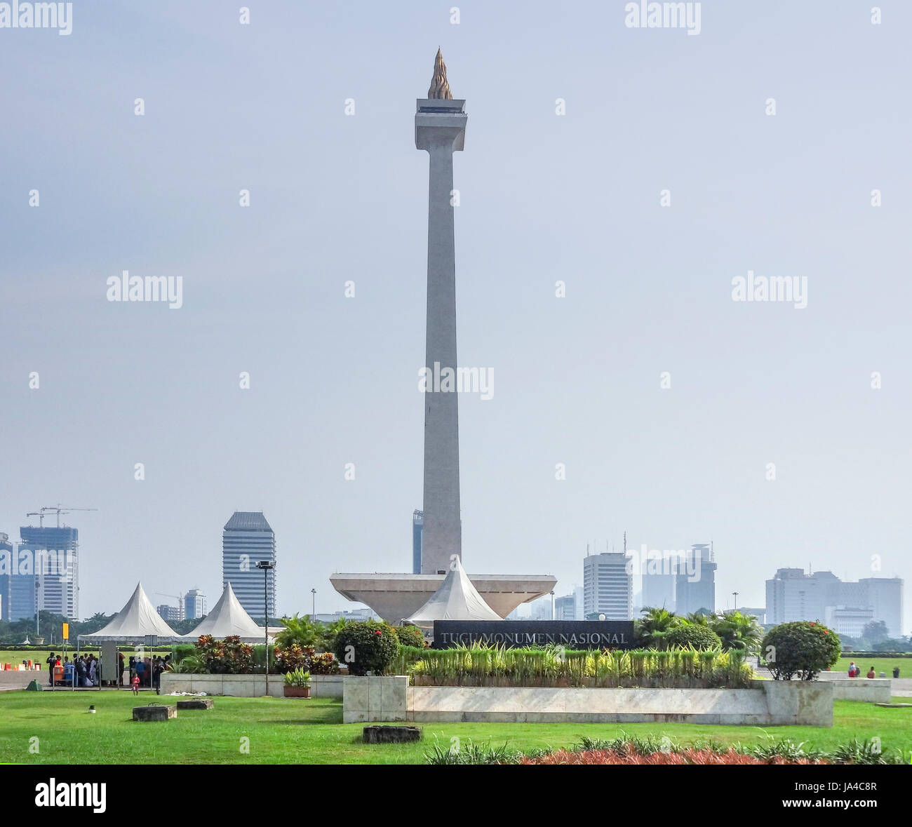 Le Monument National à Jakarta, la capitale de l'Indonésie, située sur une île nommée Java Banque D'Images